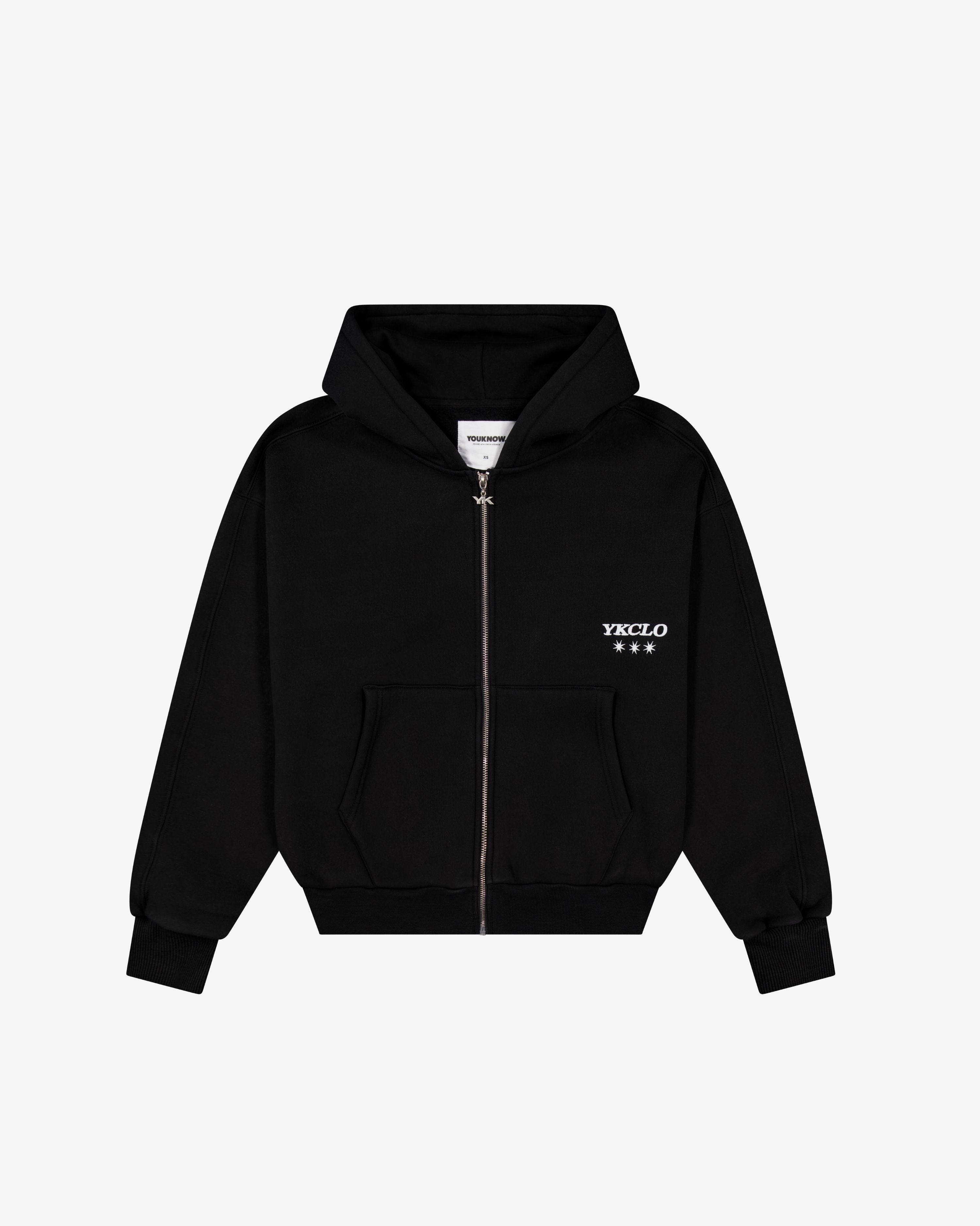 Panelled Zip Up Hoodie | Black – YOUKNOW. CLOTHING