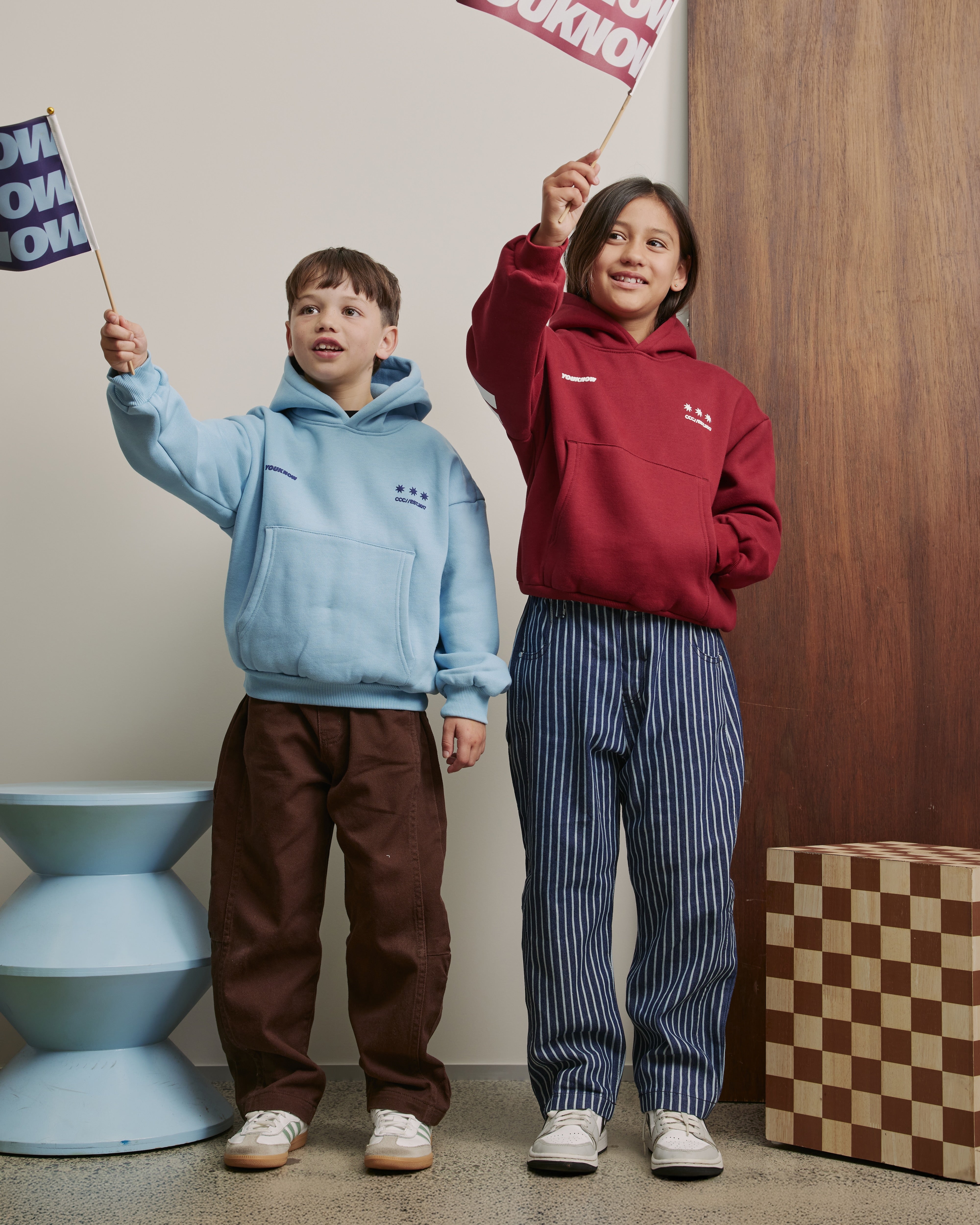 Kids Big Back Hoodie | Light Blue