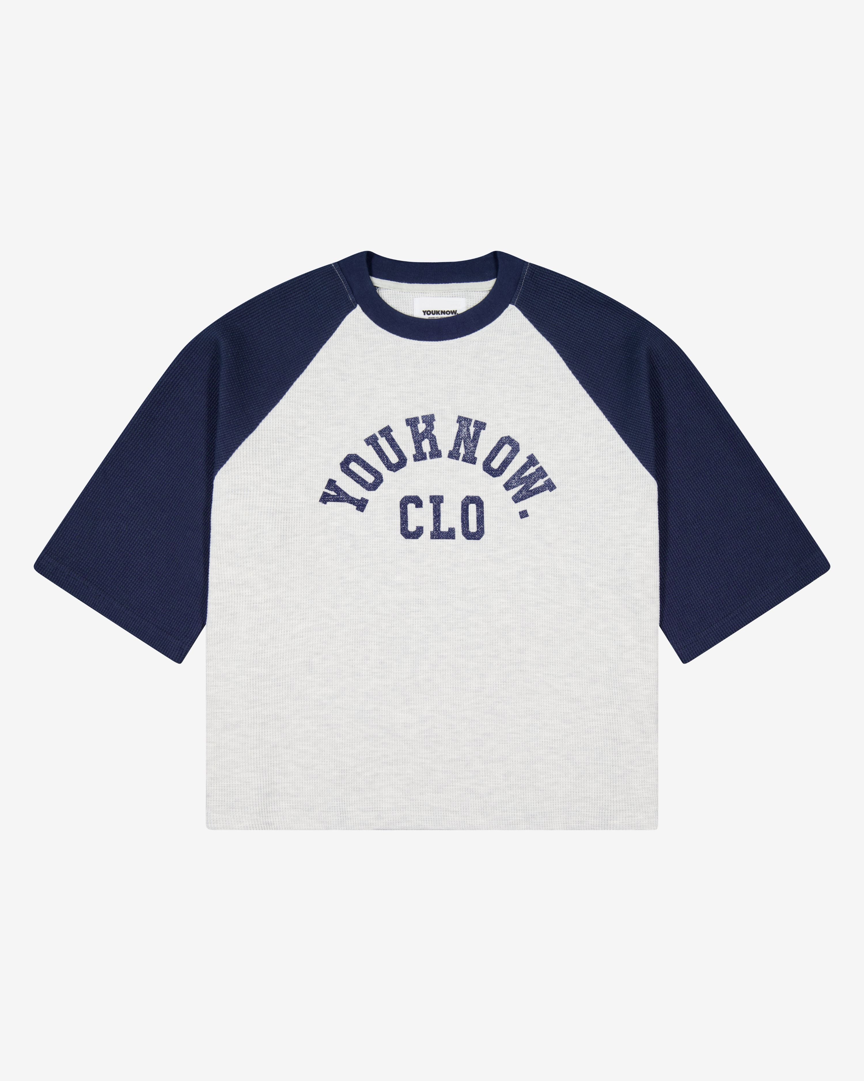 Raglan Waffle Tee | Navy/White – YOUKNOW. CLOTHING