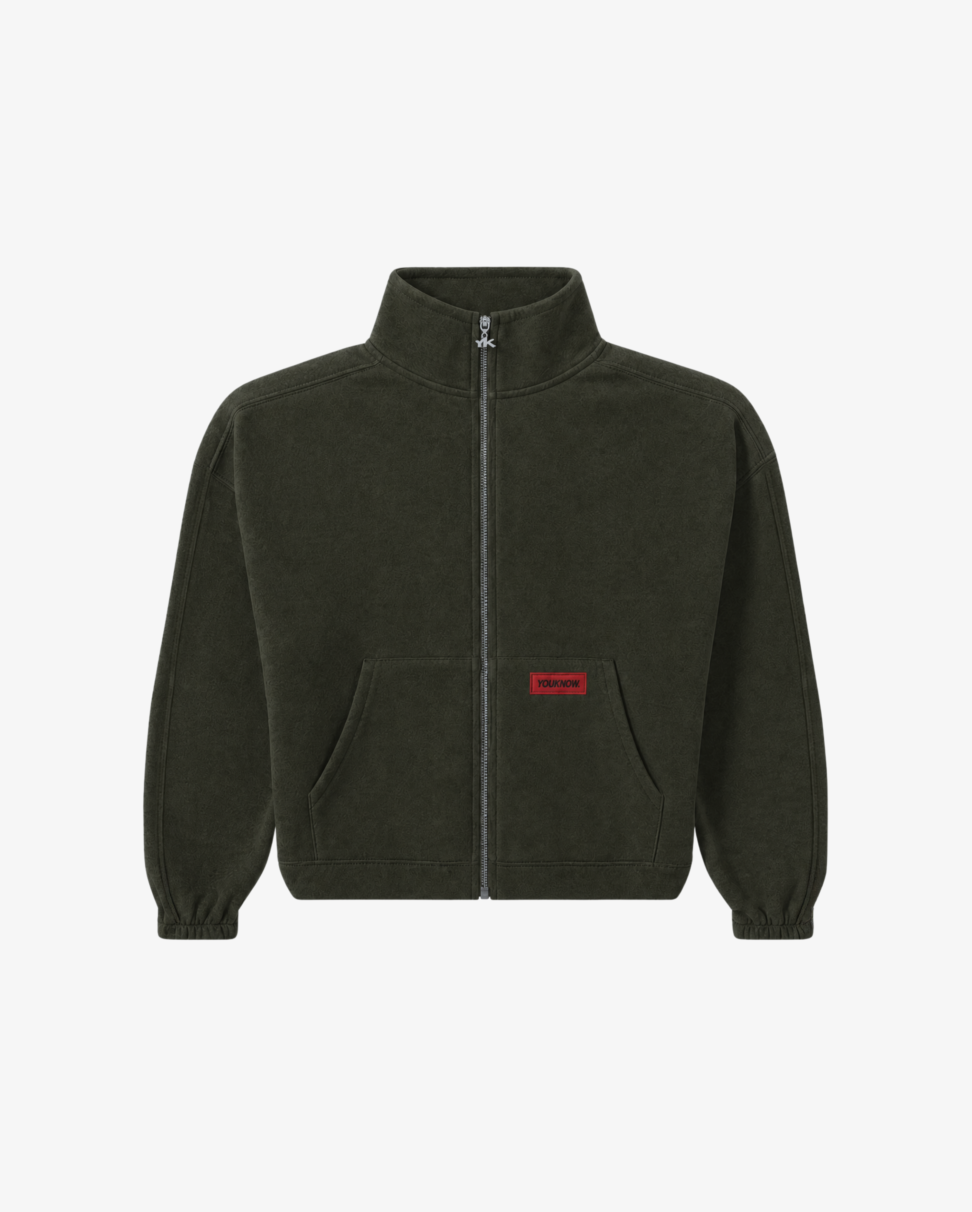 Brushed Fleece Track Jacket | Dark Olive