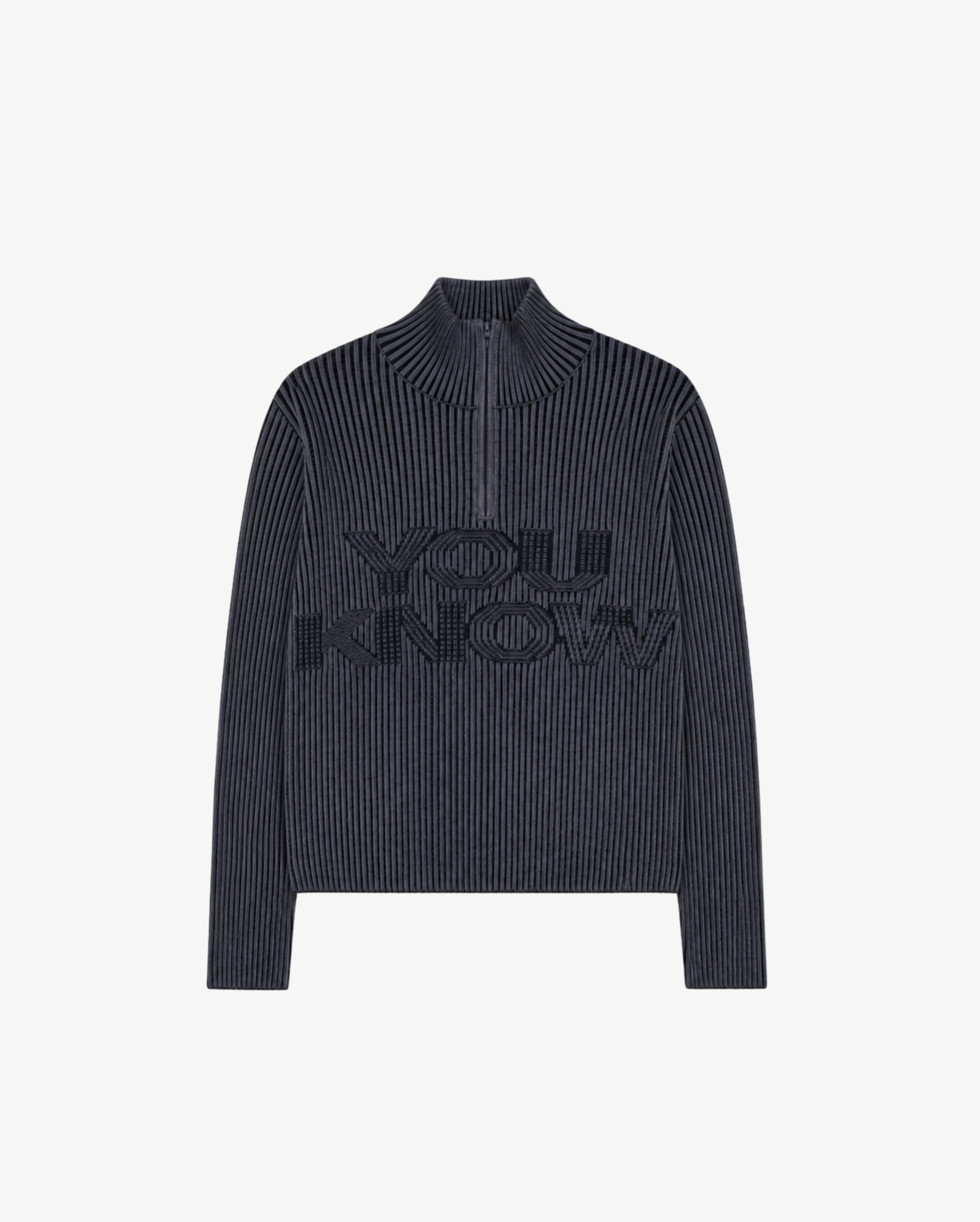 Rib Knit Quarter Zip | Dark Navy – YOUKNOW. CLOTHING