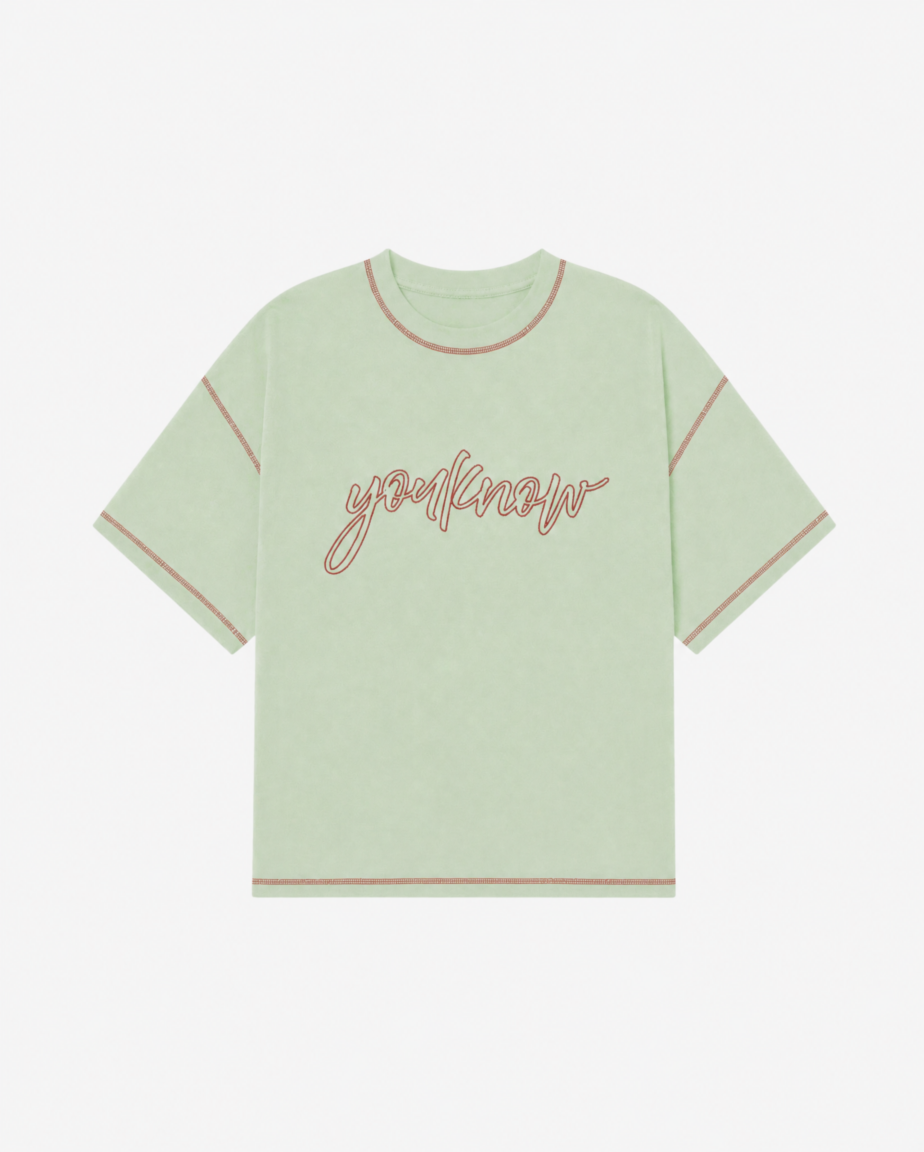 Contrast Stitch Tee | Washed Green