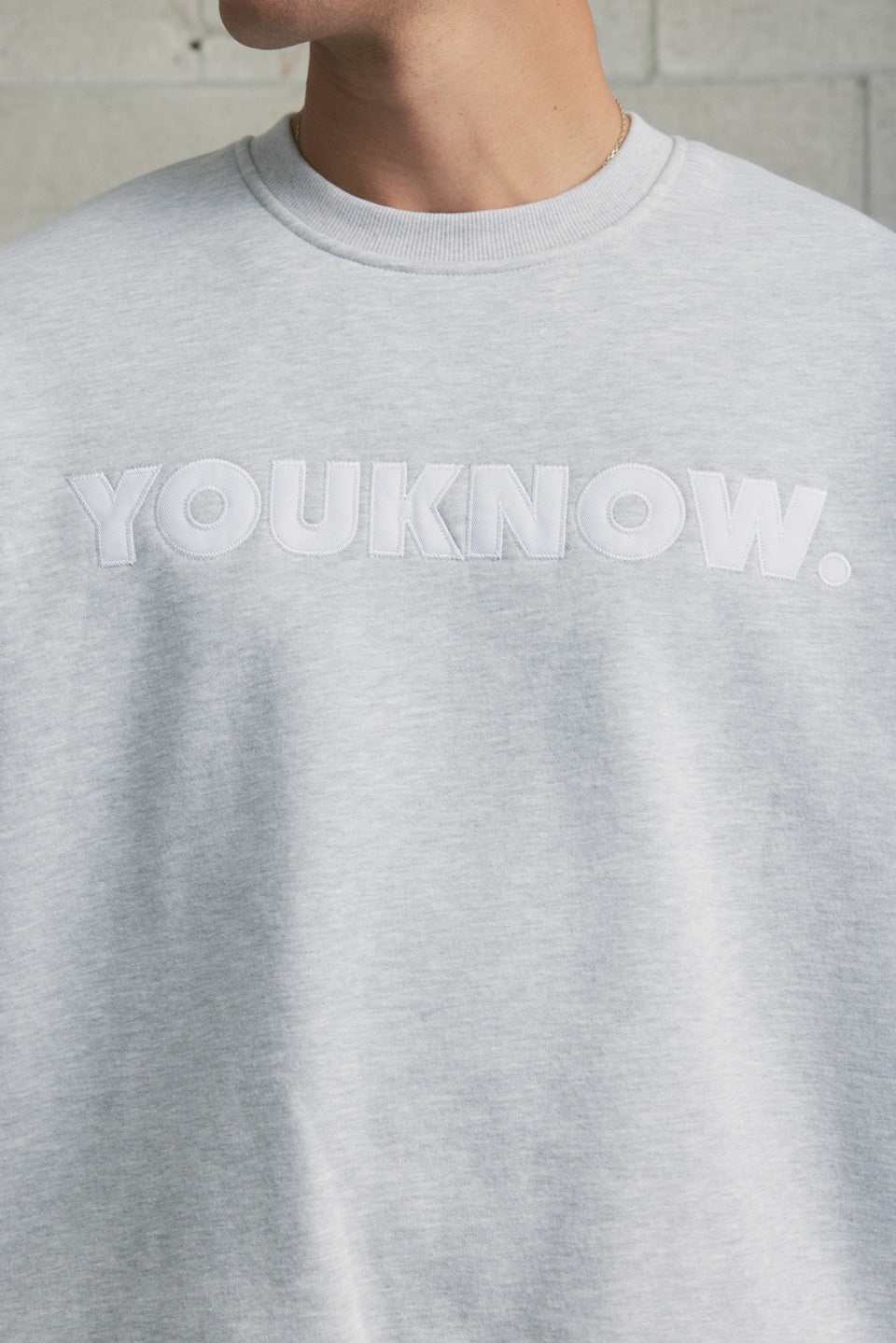 Applique Block Crew | GREY MARLE