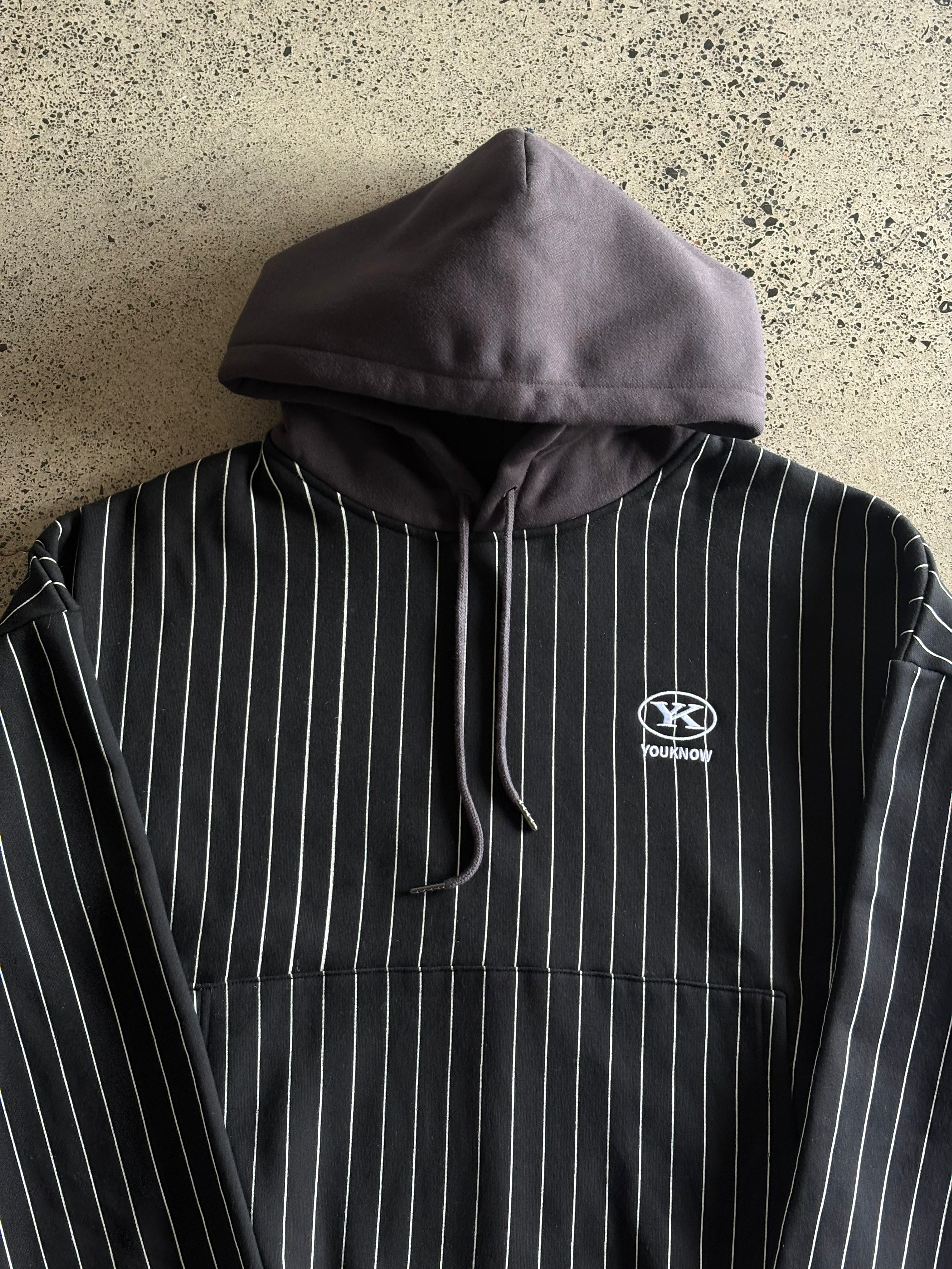 Sample YK Pinstripe Hoodie | Black-2