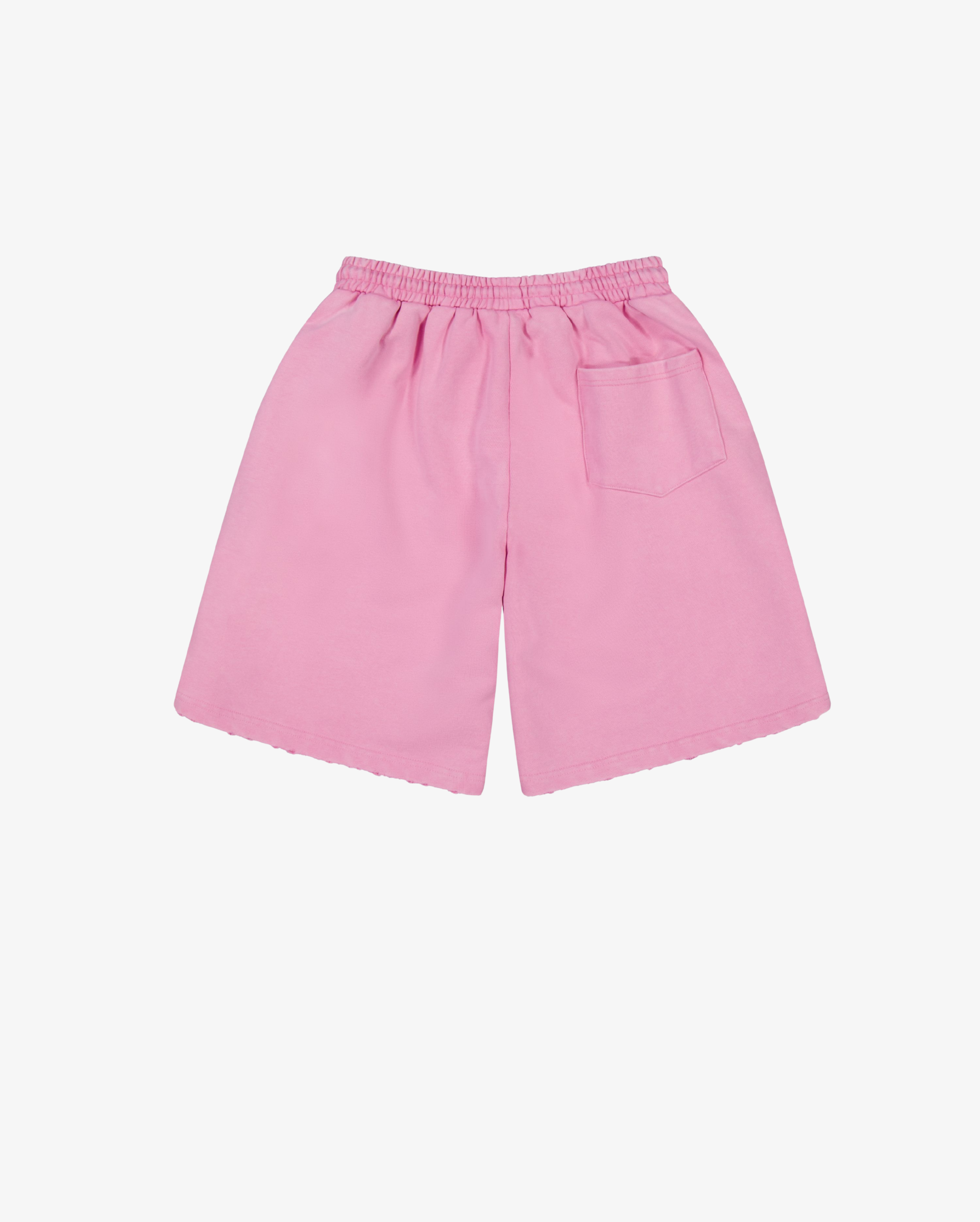 Distressed Logo Shorts | Washed Pink-6