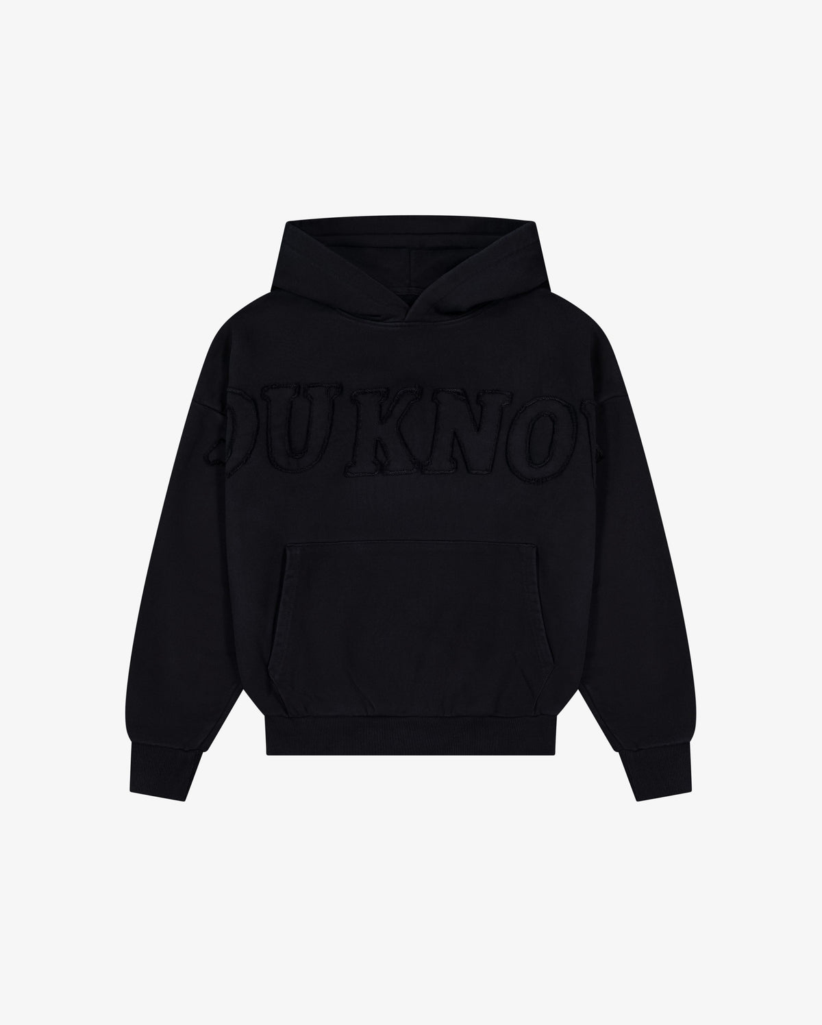 Distressed Applique Hoodie 2.0 | Washed Black-1