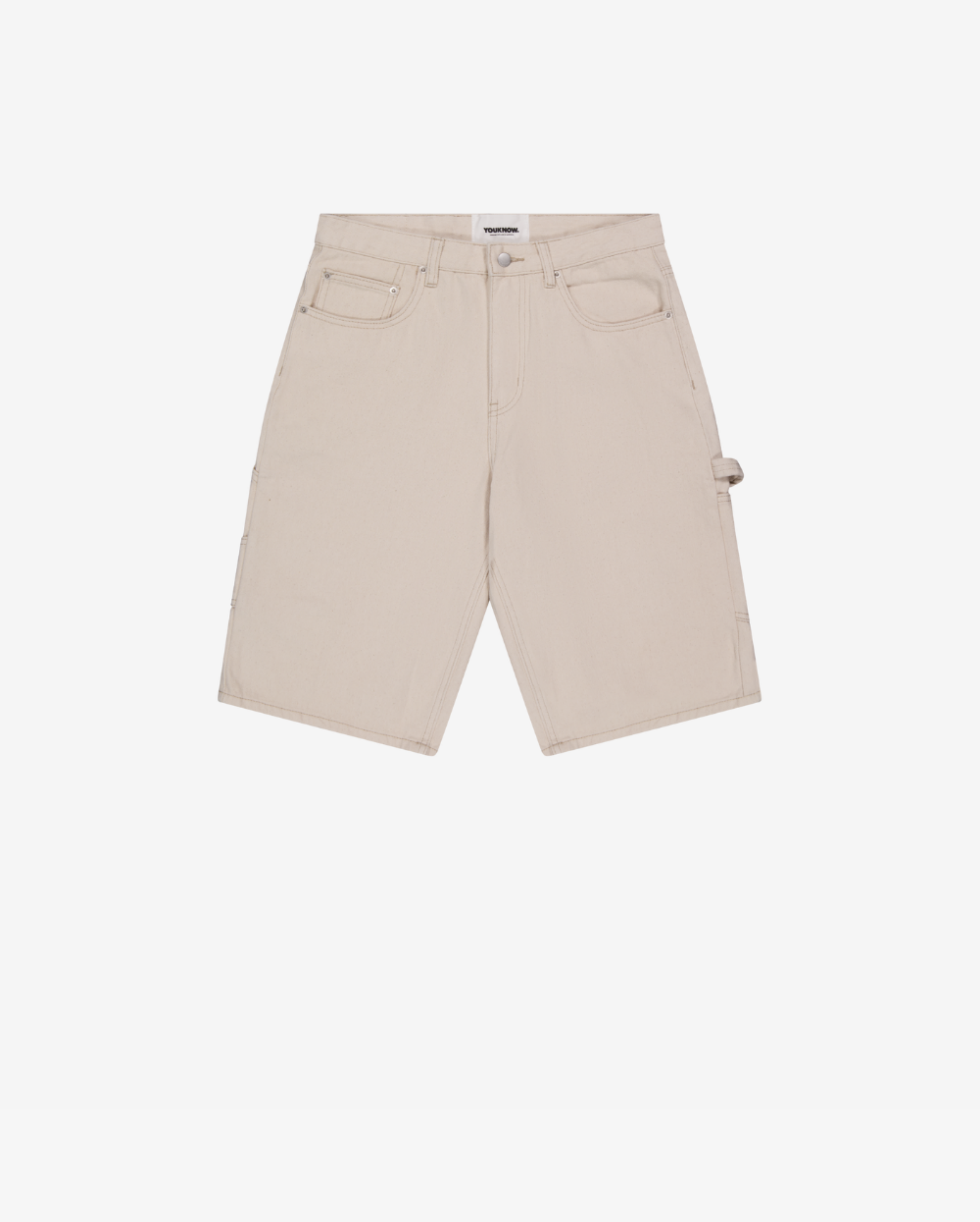 Denim Jorts | Ecru-4