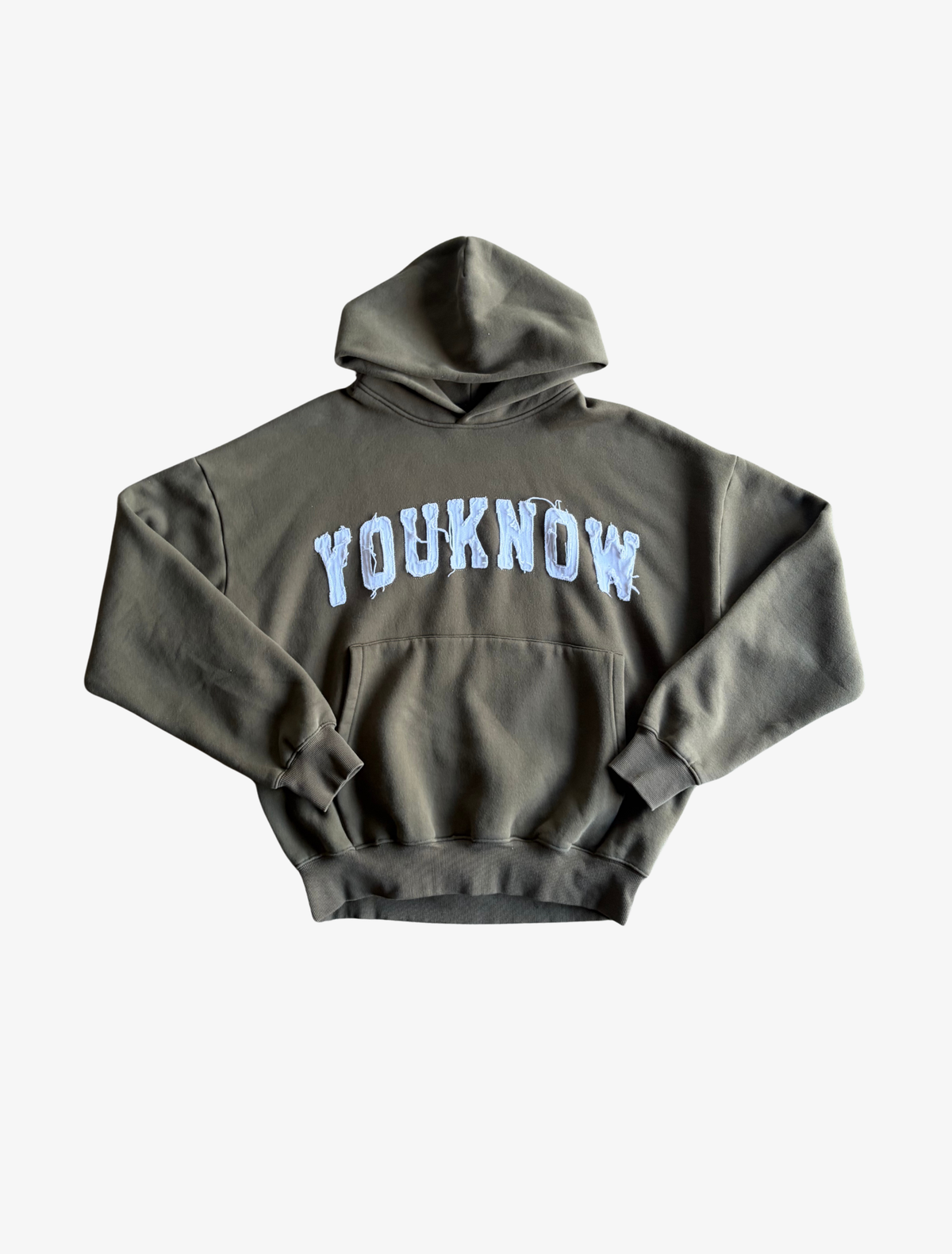 Sample YK Cotton Applique Hoodie | Olive-1