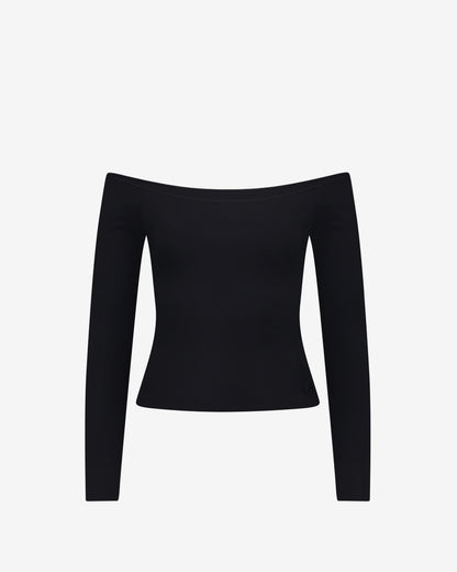YK Move Cloud Off Shoulder Longsleeve | Black