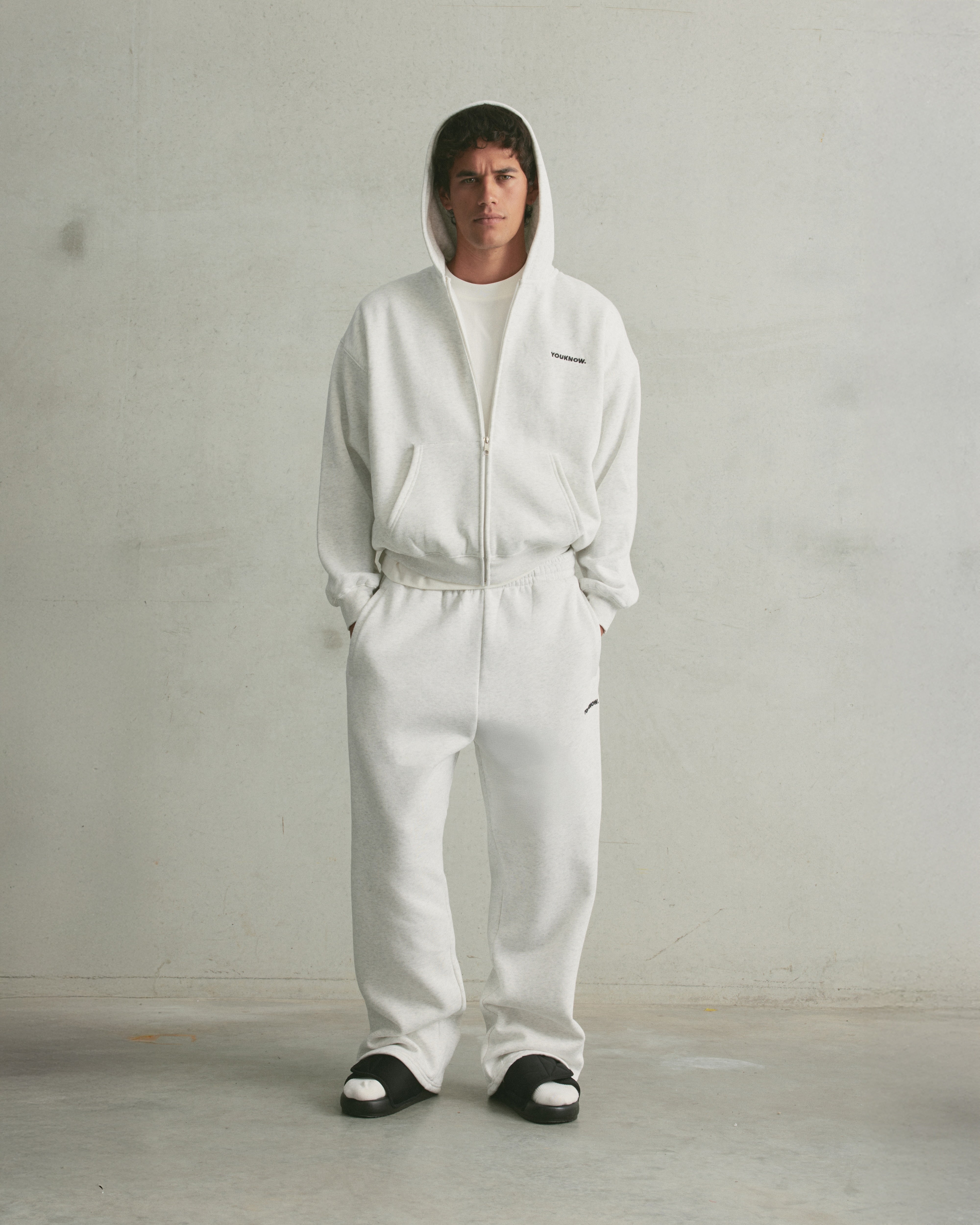 Core Wide Leg Sweatpants | White Marle