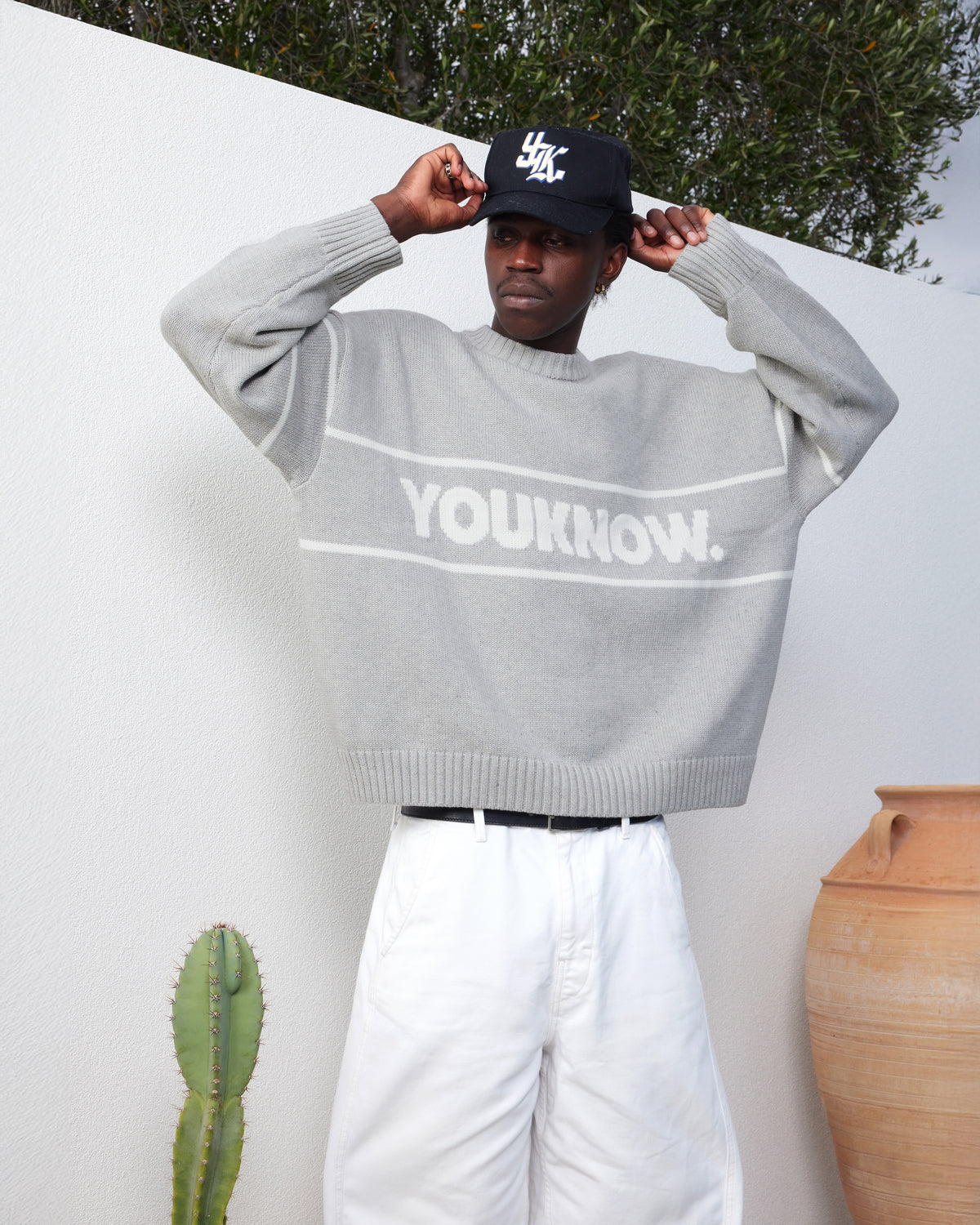 Cotton Knit Crew | Grey-2