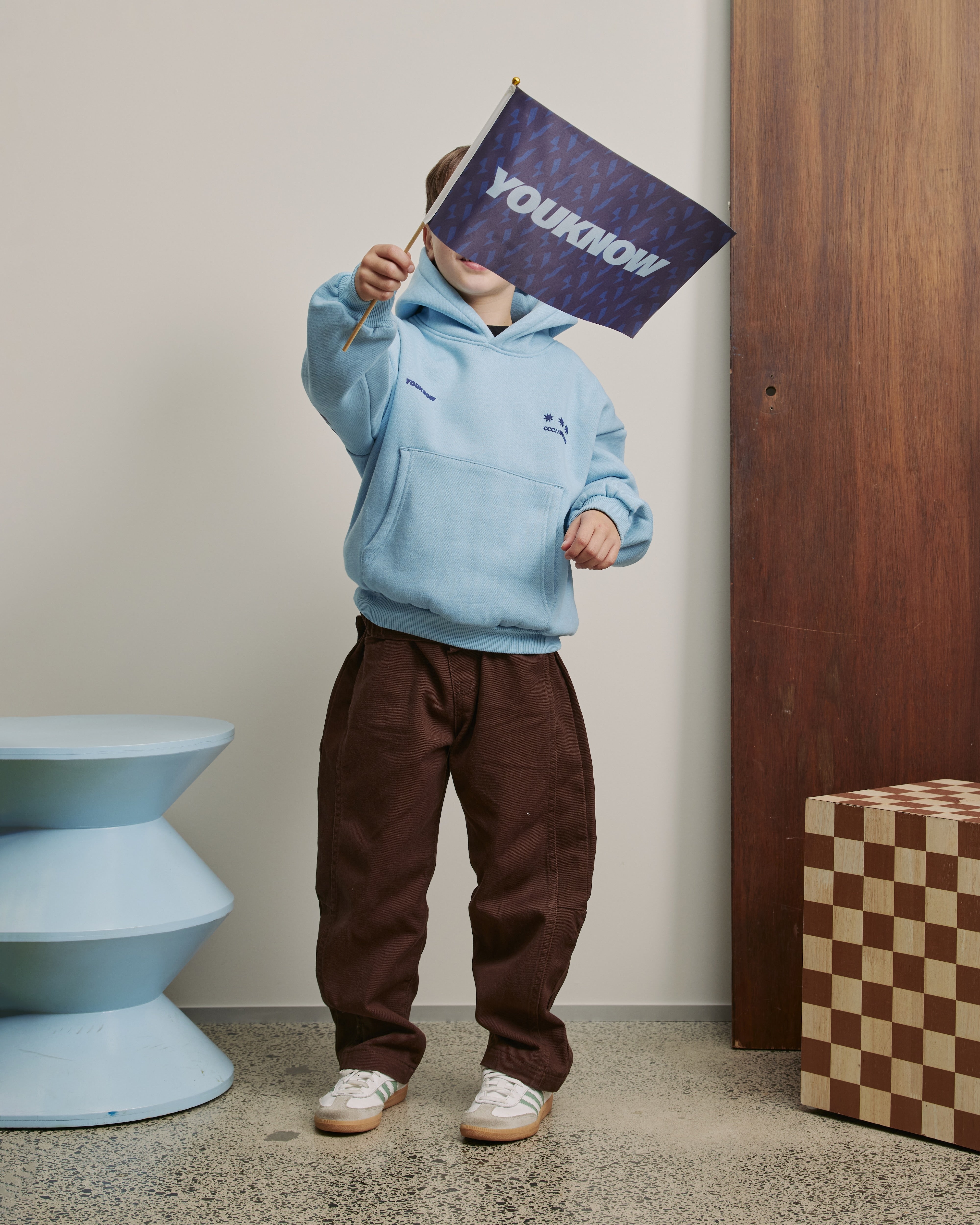 Kids Big Back Hoodie | Light Blue
