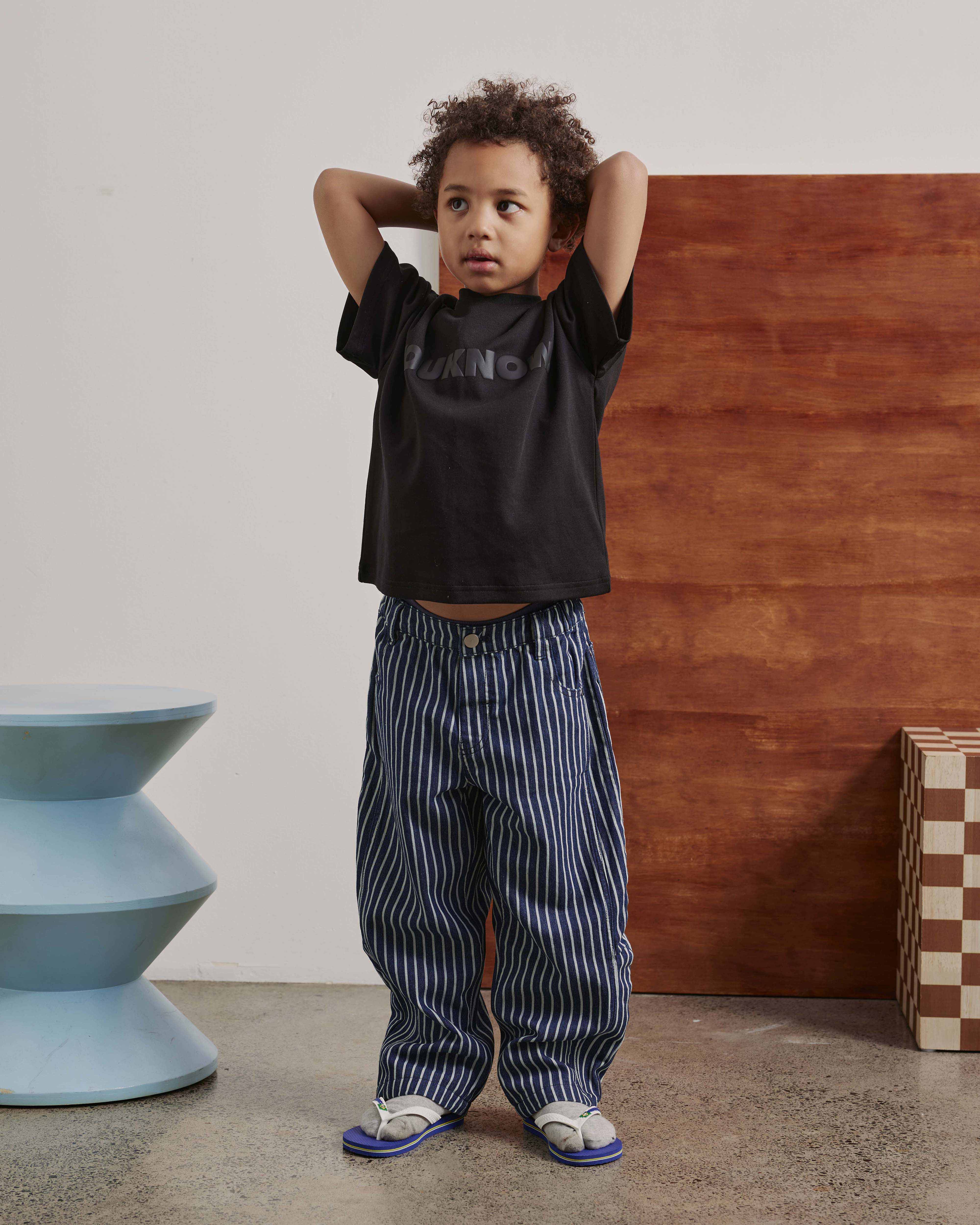 Kids Barrel Leg Jeans | Pinstripe