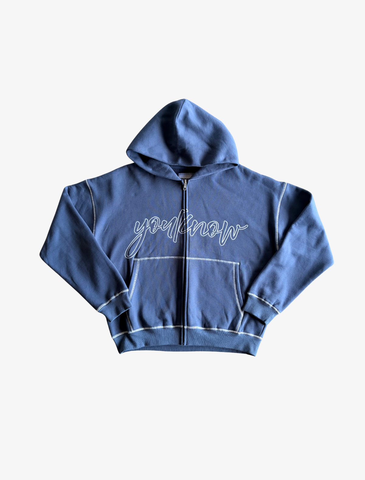 Sample YK Contrast Stitch Hoodie | Navy-1
