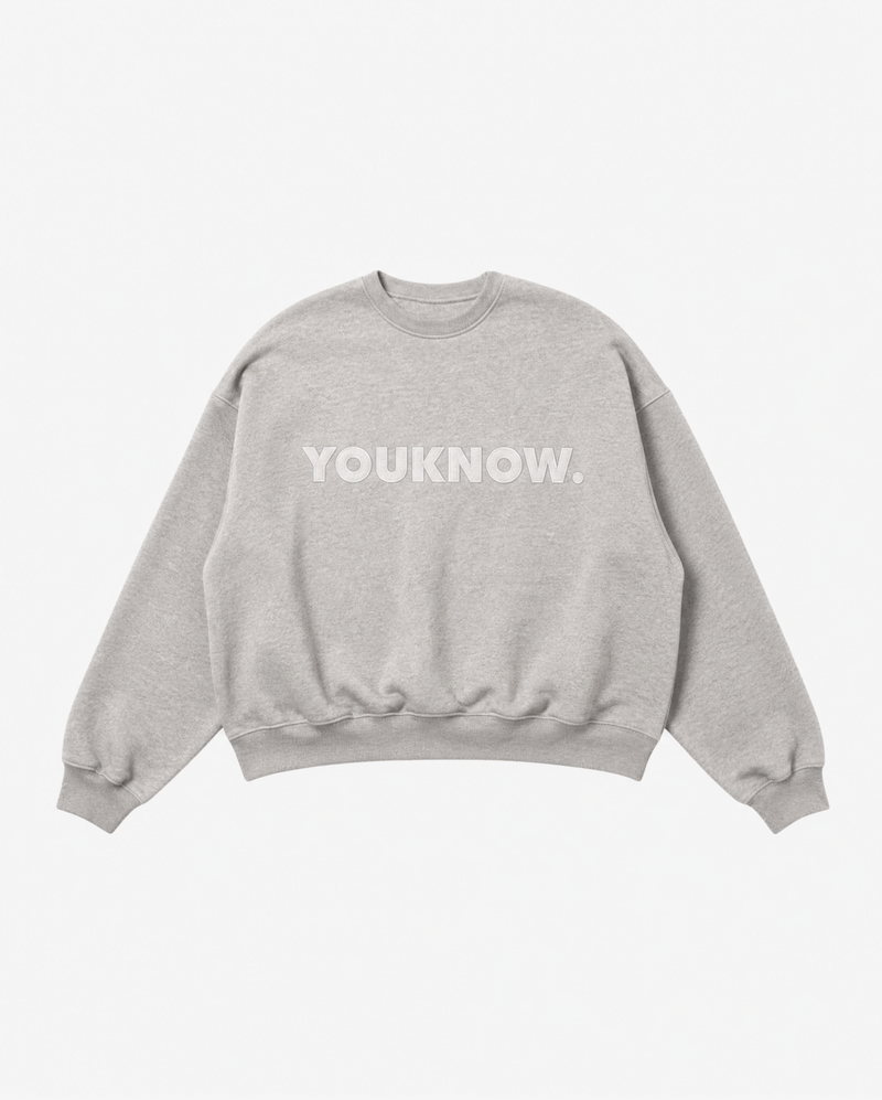 Applique Block Crew | GREY MARLE