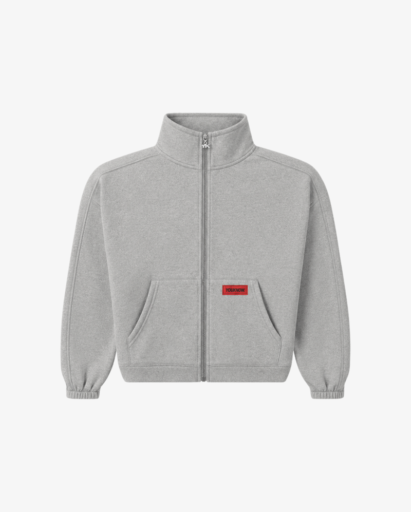 Brushed Fleece Track Jacket | GREY MARLE