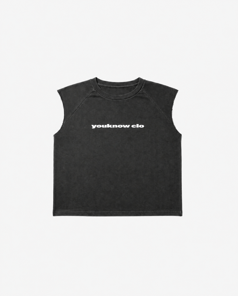 Oversized Raglan Tank | Washed Black