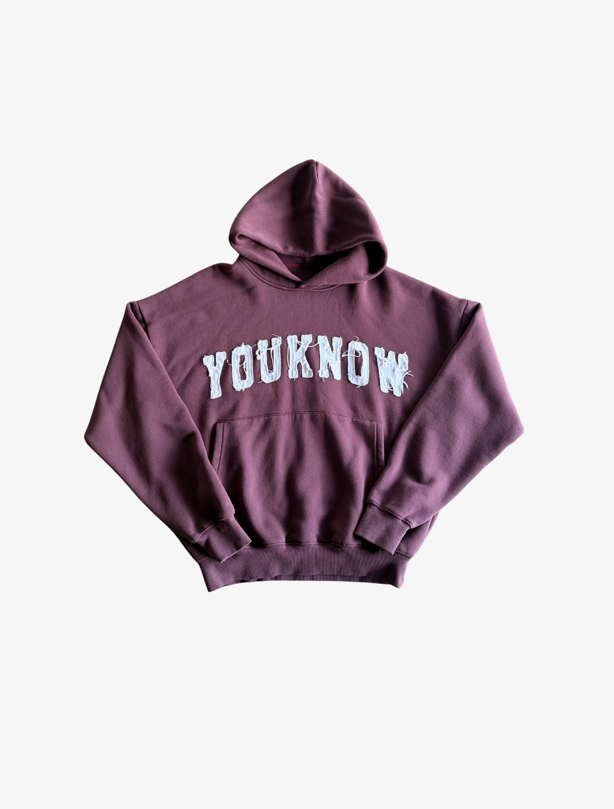 Sample YK Cotton Applique Hoodie | Burgundy-1