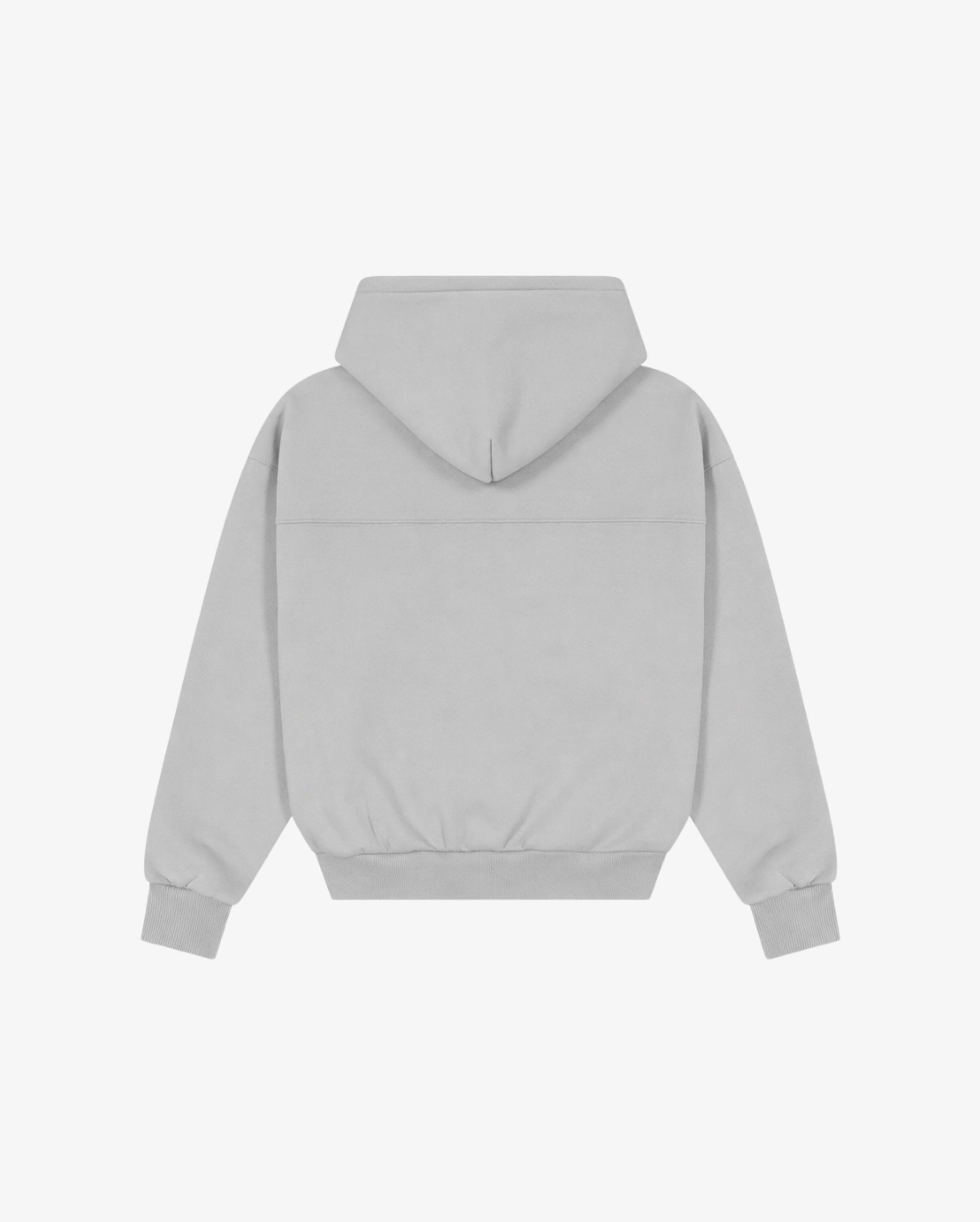 Panelled Zip Up Hoodie | Light Grey-5