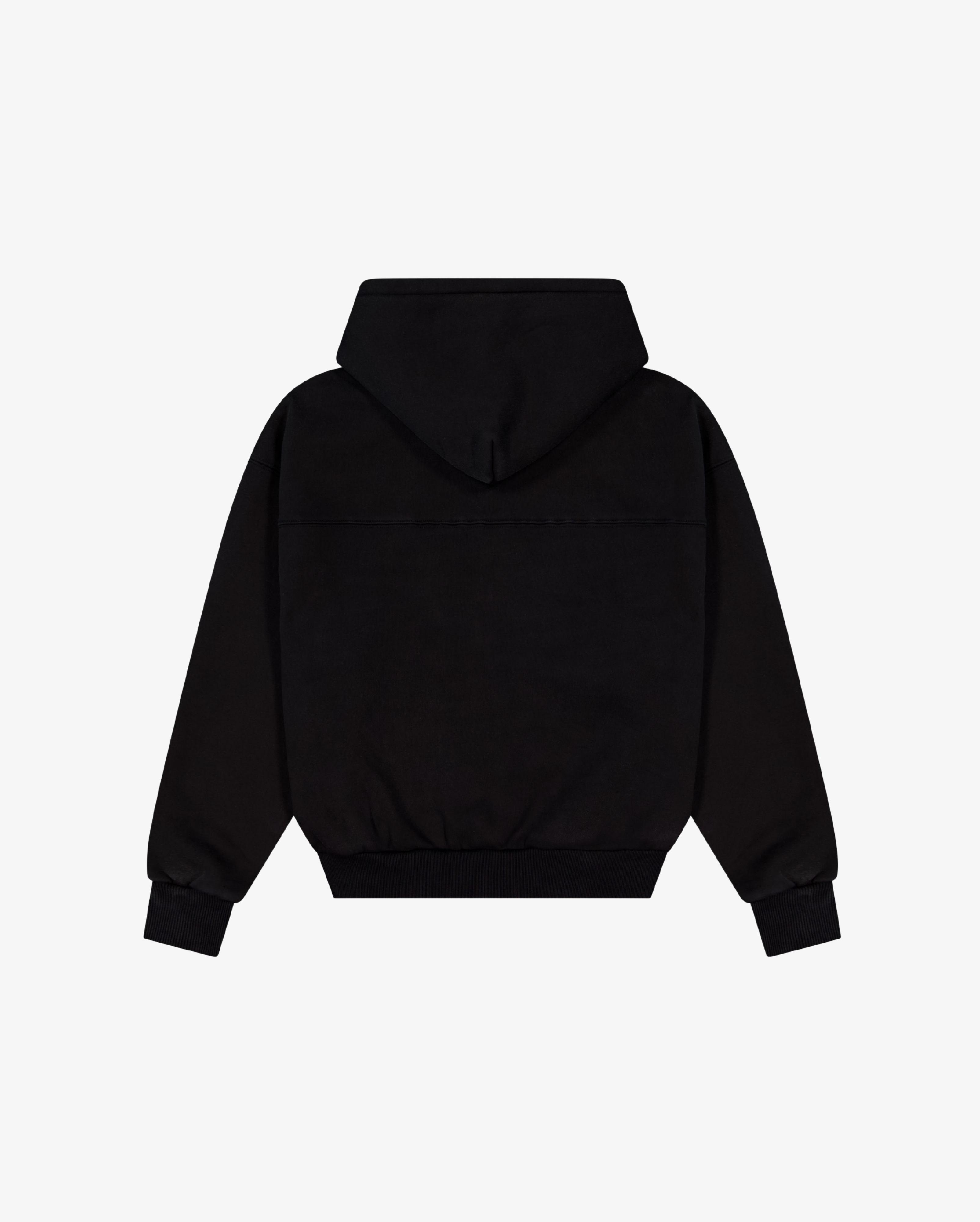 Panelled Zip Up Hoodie | Black-6