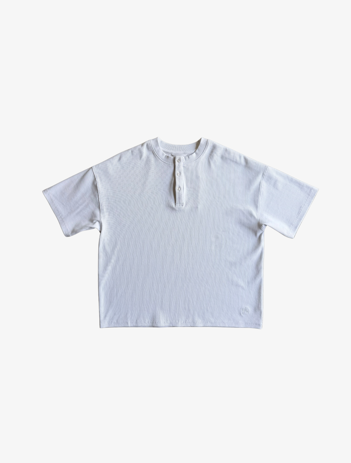 Sample YK Henley SS Tee | White-1