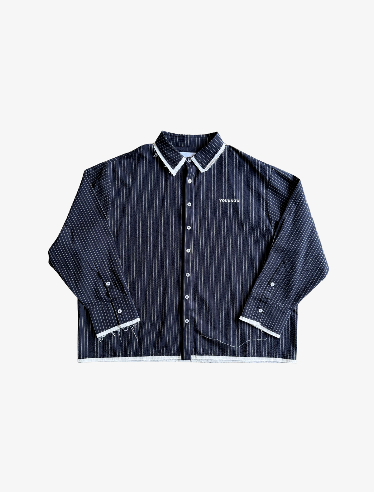 Sample YK Stripe LS Shirt | Navy-1