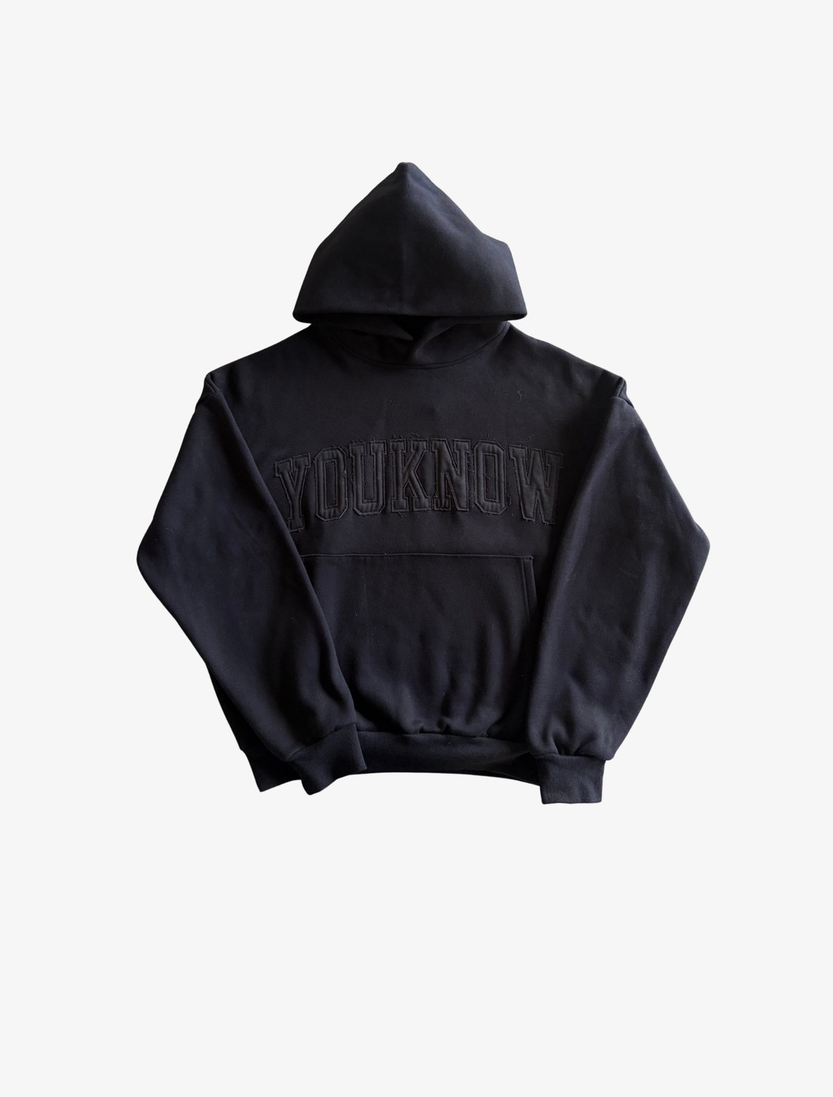 Sample YK Tonal Applique Hoodie | Black-1