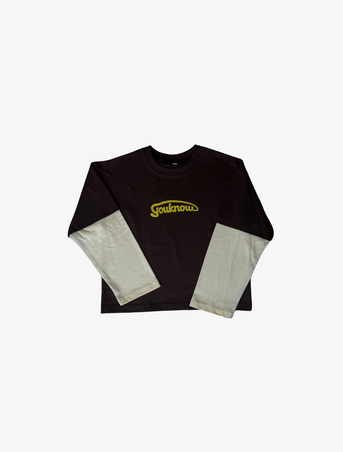 Sample YK Kids Contrast Sleeve LS Tee | Brown