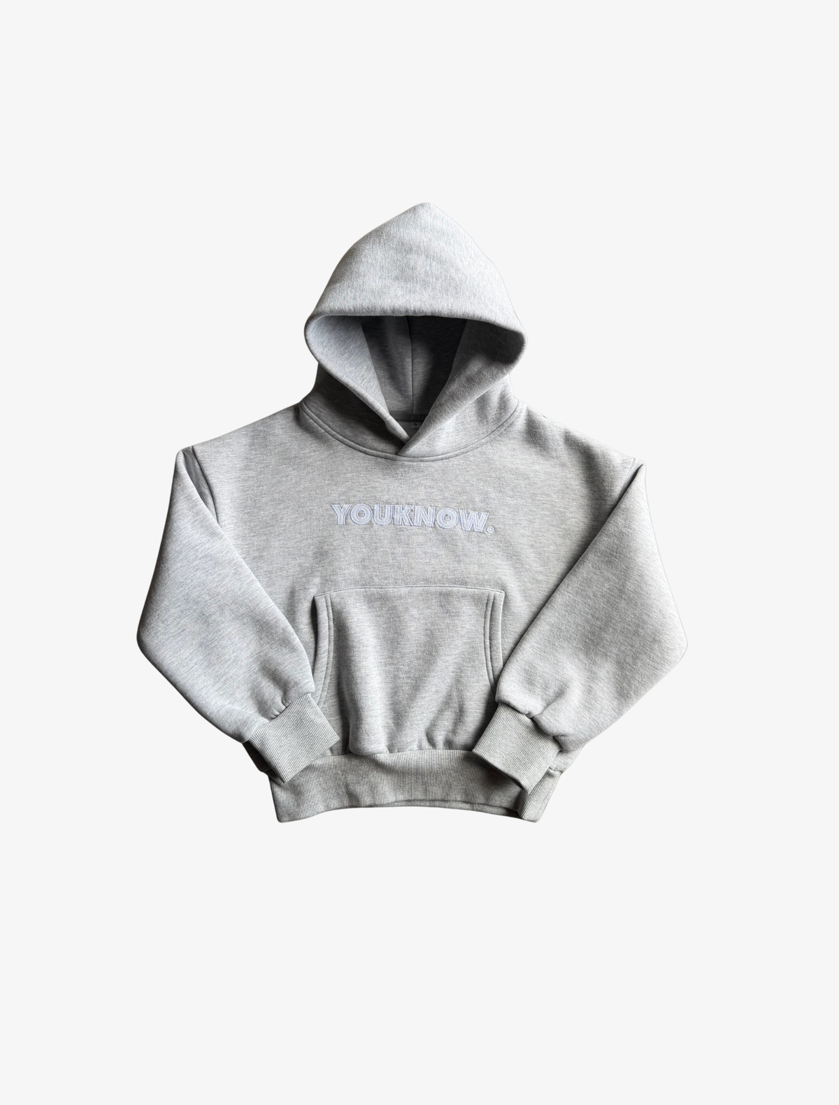 Sample YK Kids Applique Hoodie | Grey Marl