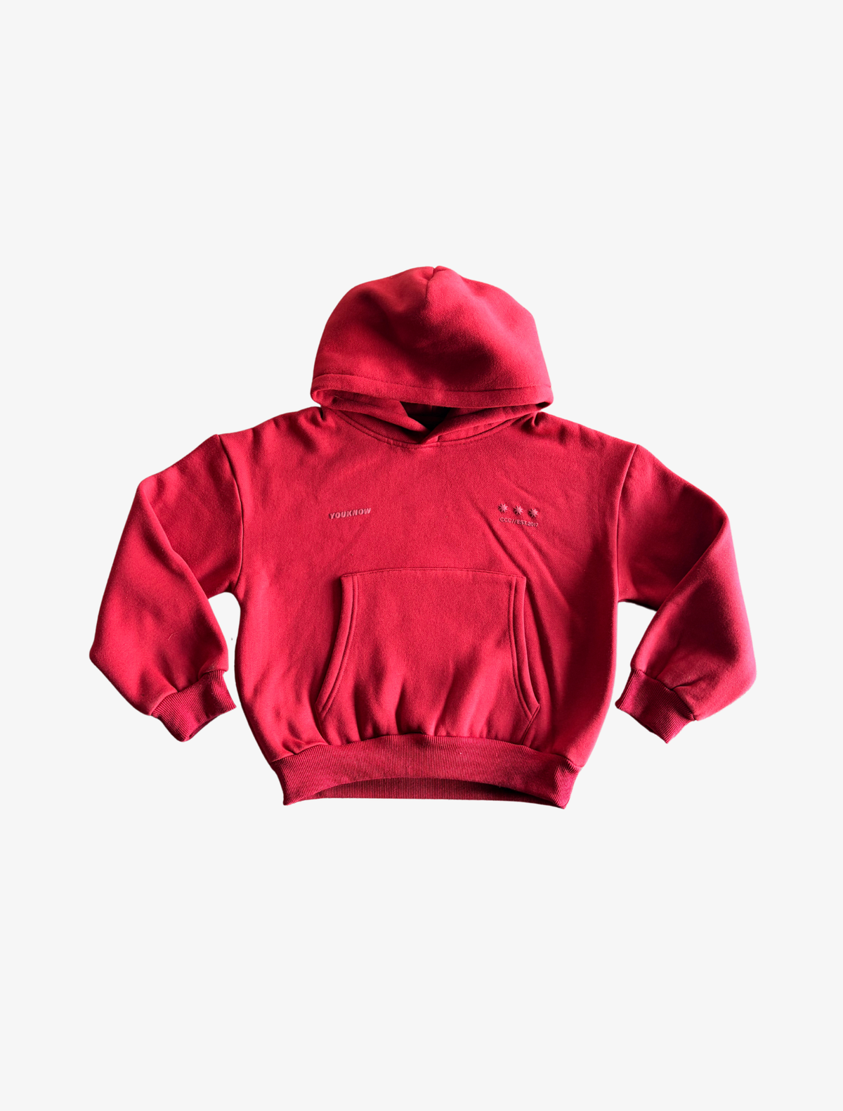 Sample YK Kids Big Back Hoodie | Red