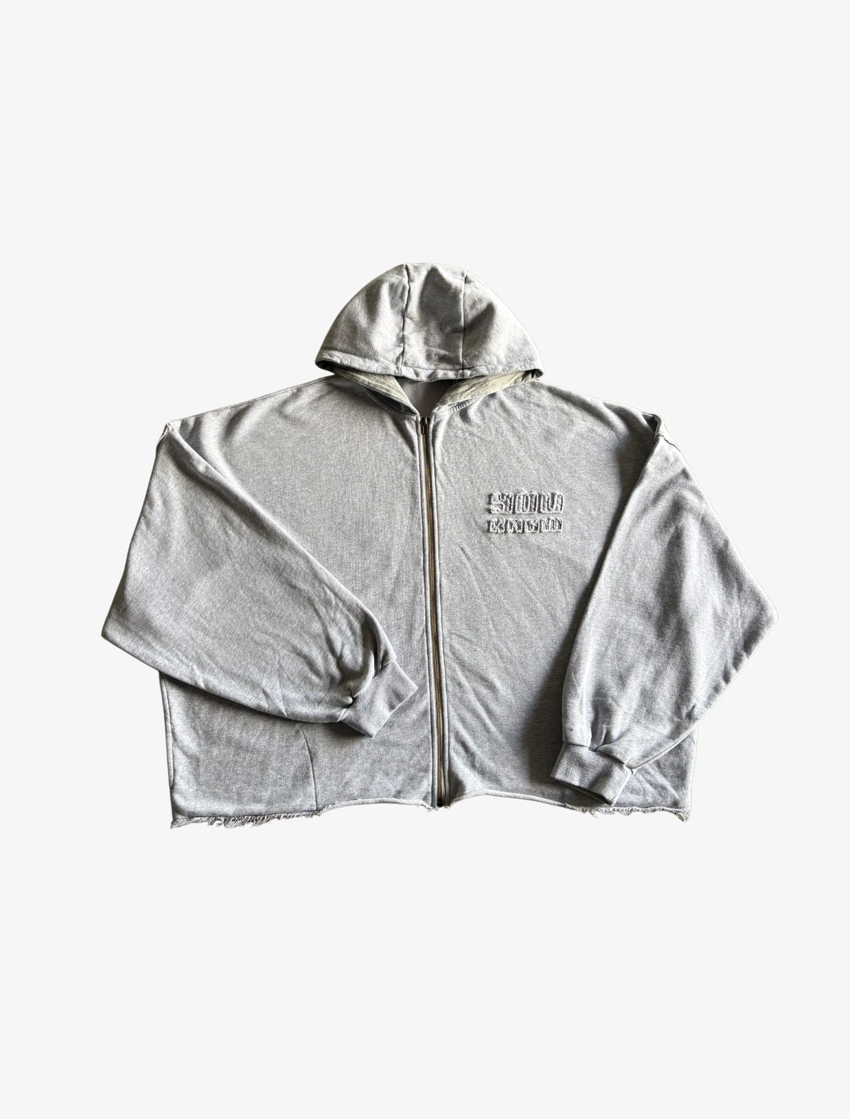Sample YK Raw Edge Hoodie | Grey Marl-1