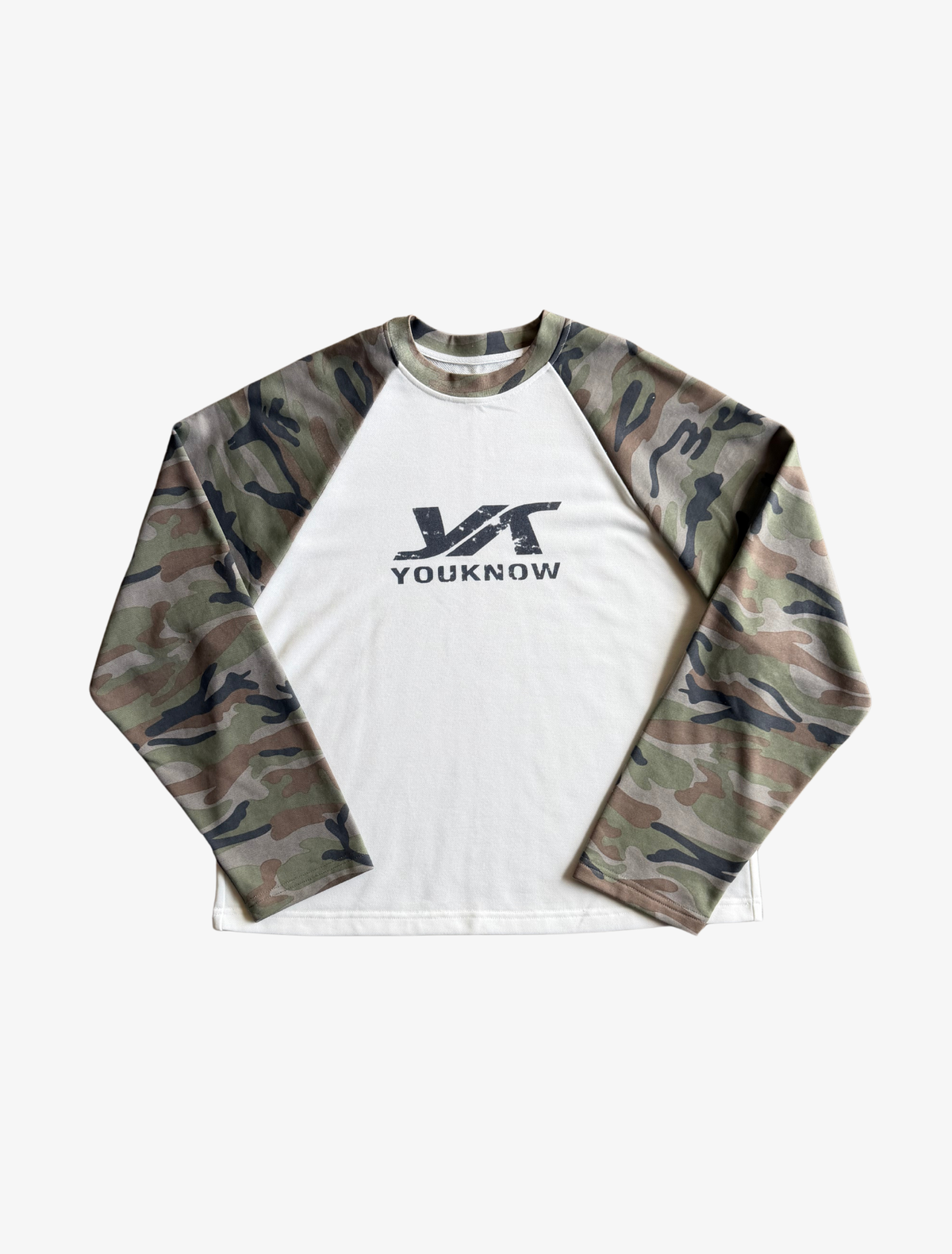 Sample YK Camo Raglan LS Tee | White-1