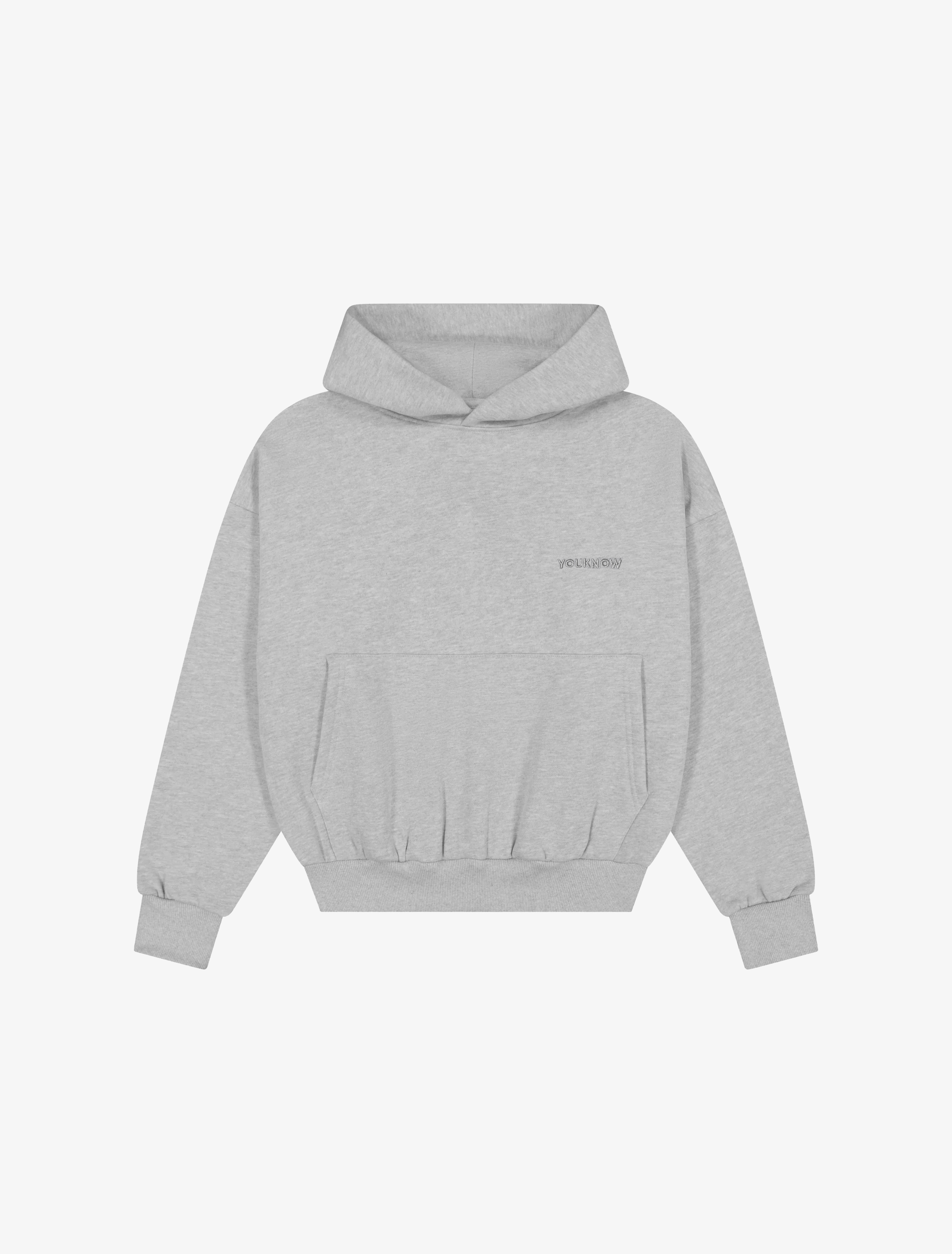 Core Essentials Box Hoodie | Heather Grey