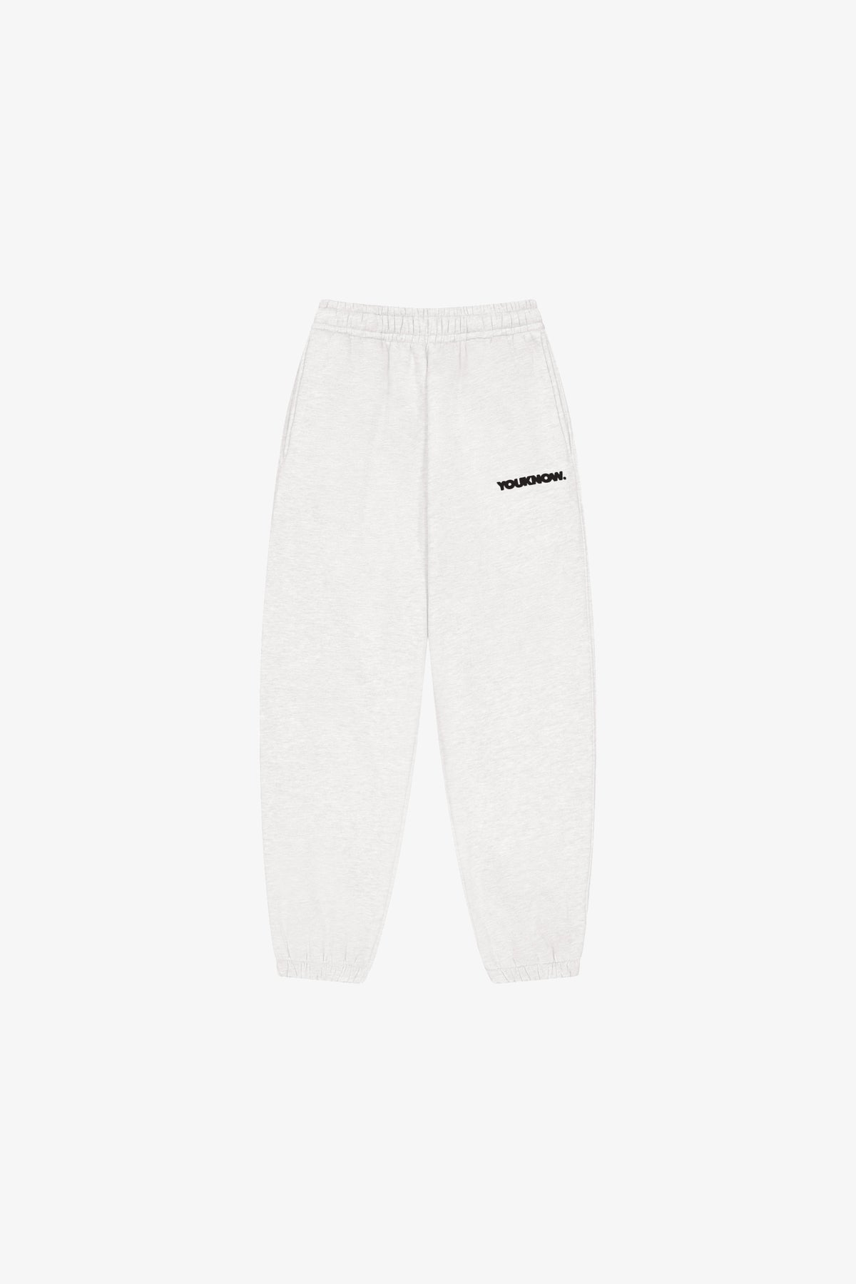 Block Cuffed Sweatpants | White Marle-1