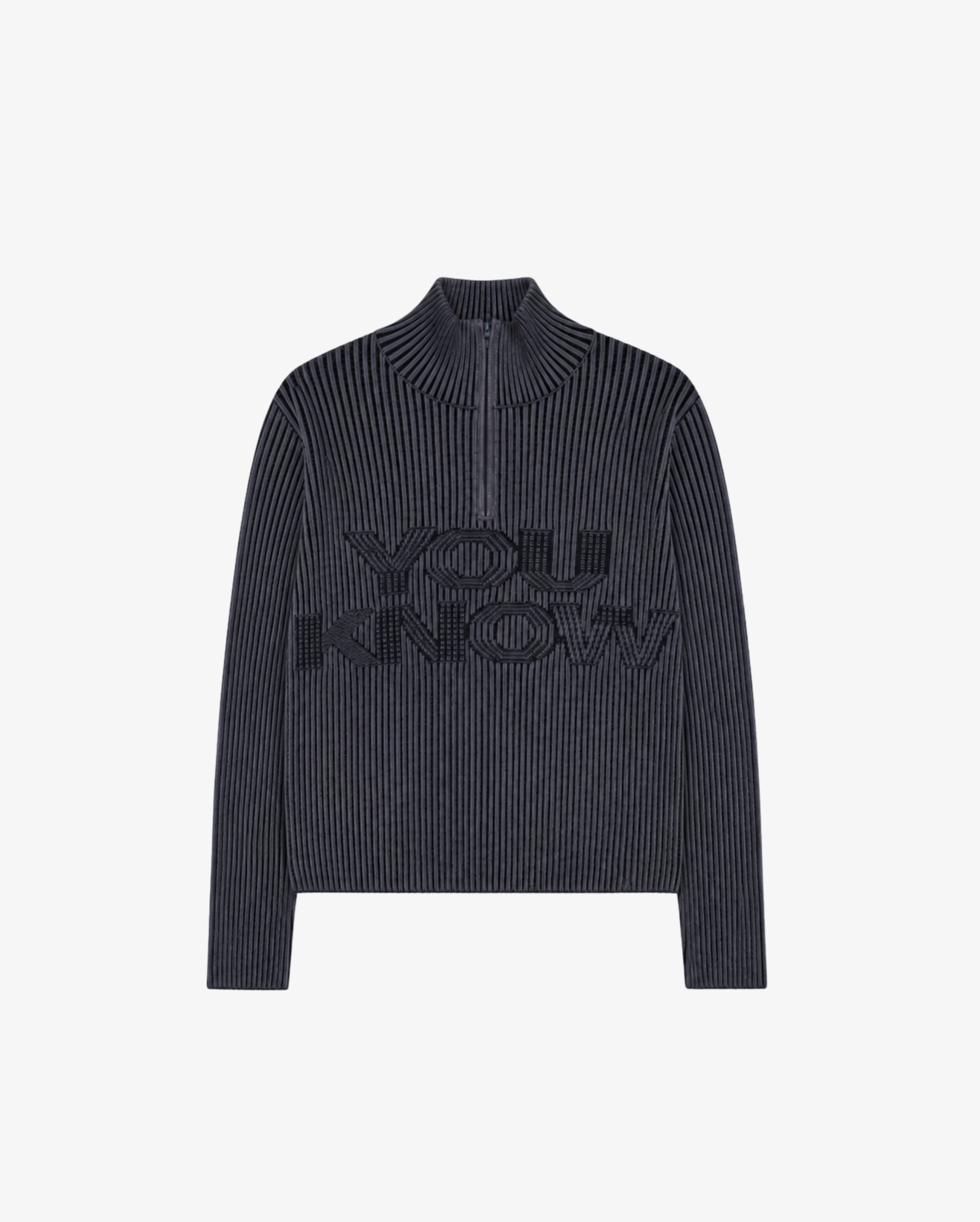 Rib Knit Quarter Zip | Dark Navy – YOUKNOW. CLOTHING
