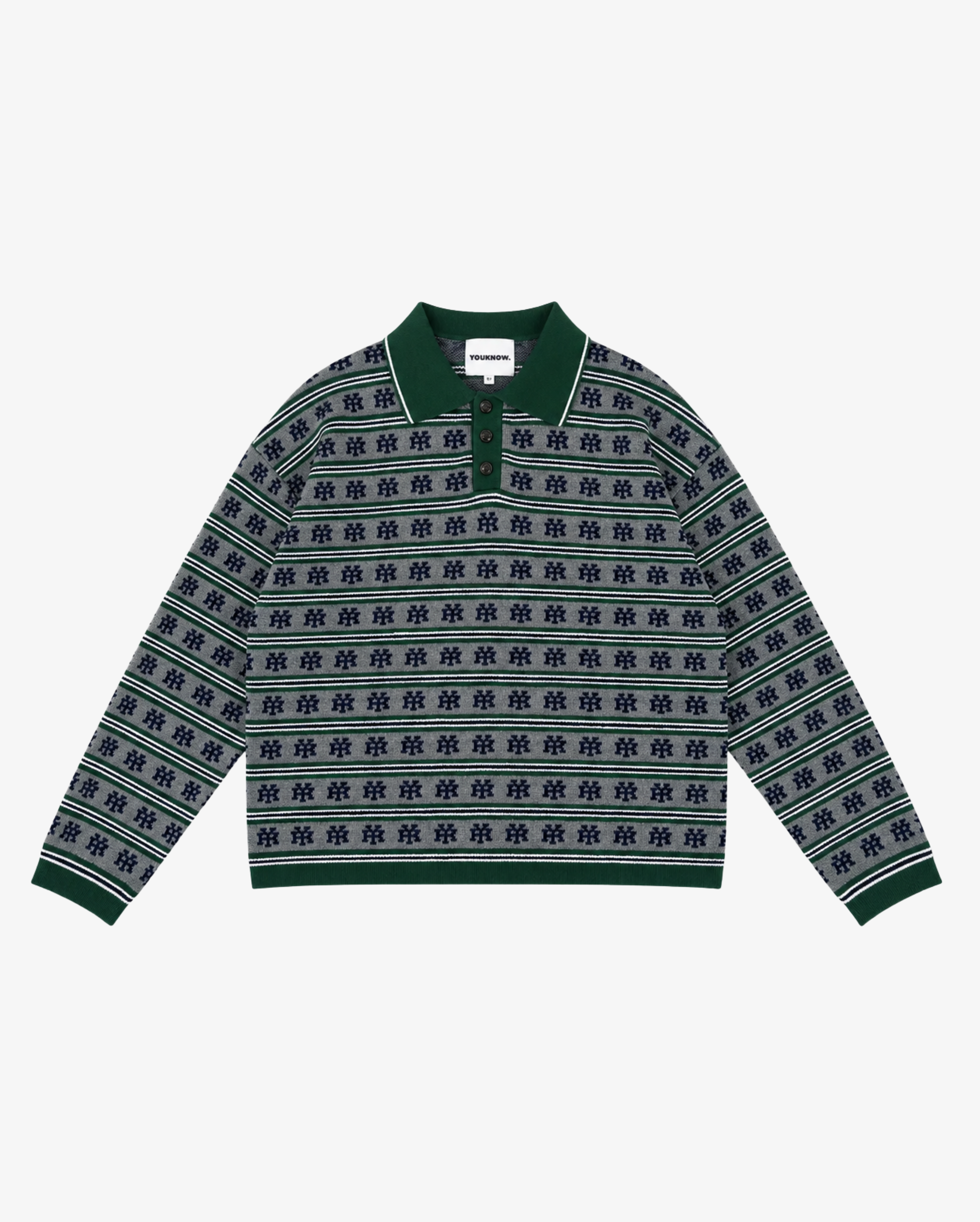 Heritage Knit Polo Sweater | Grey
