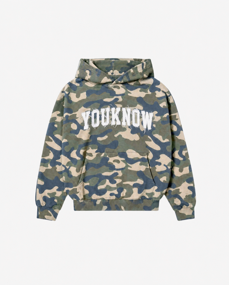 Cotton Applique Hoodie | Camo