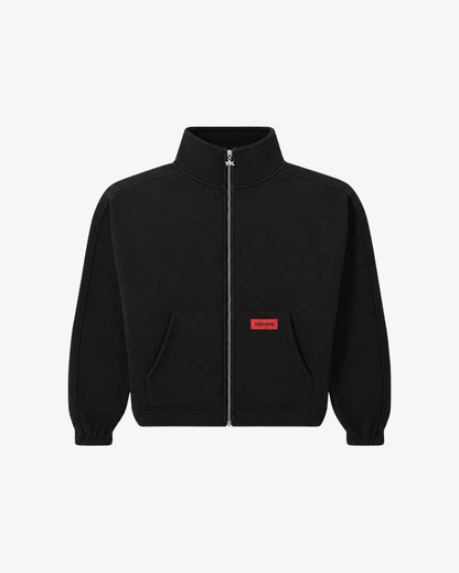 Brushed Fleece Track Jacket | Black