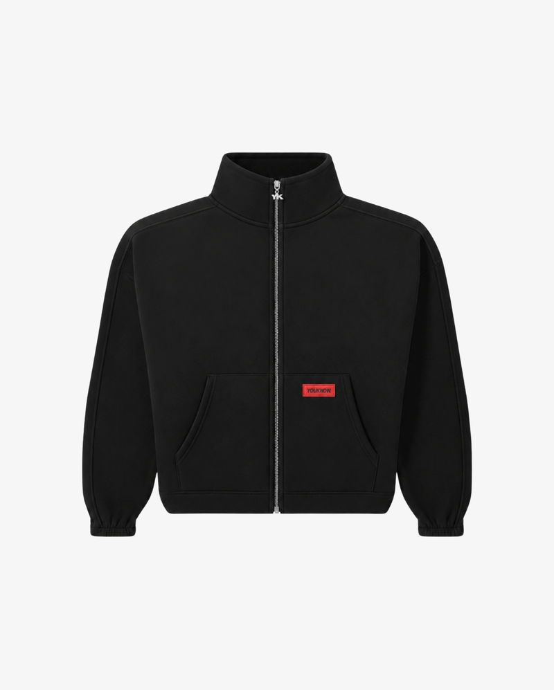 Brushed Fleece Track Jacket | Black