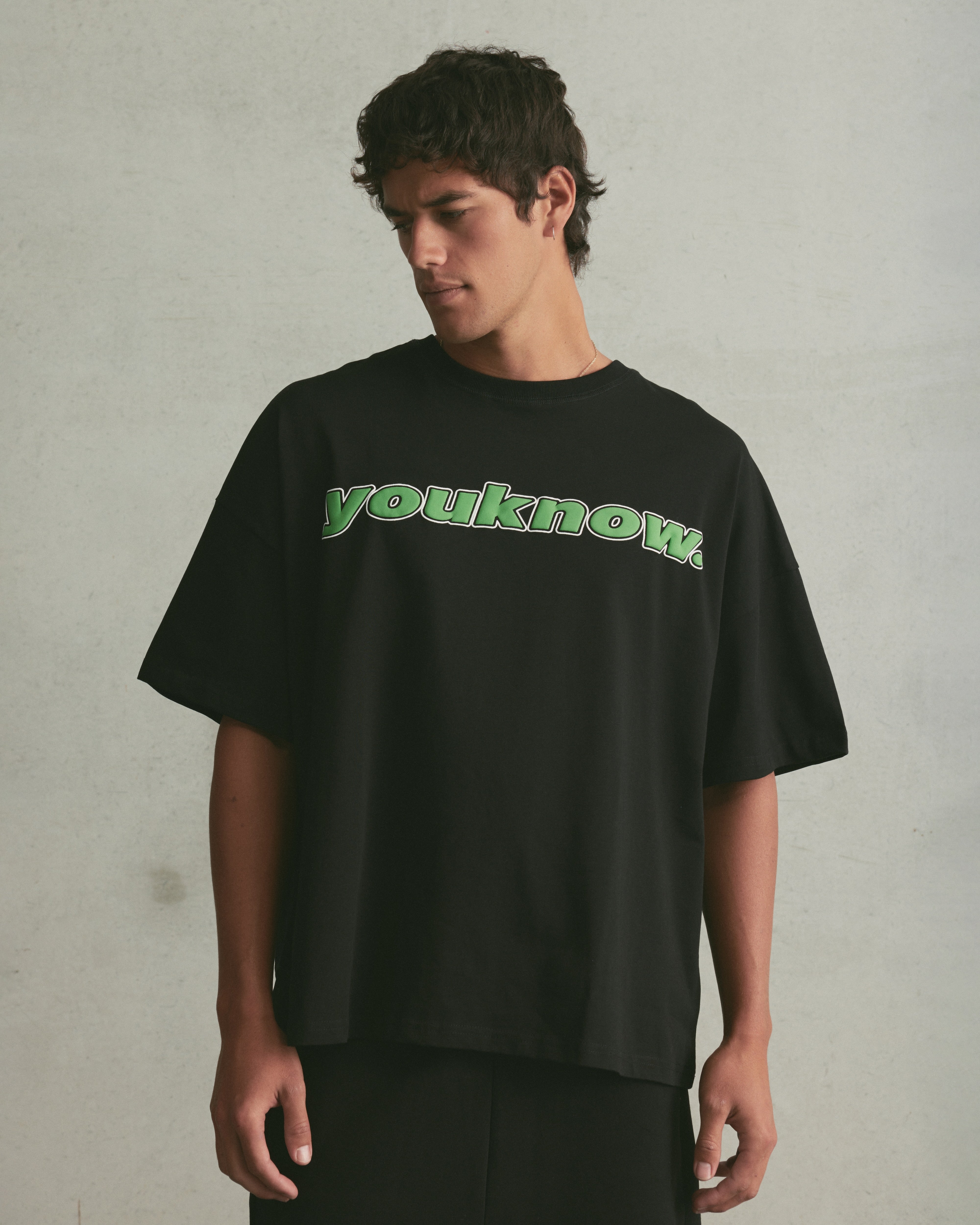 Puff Print Box Tee | Black – YOUKNOW. CLOTHING
