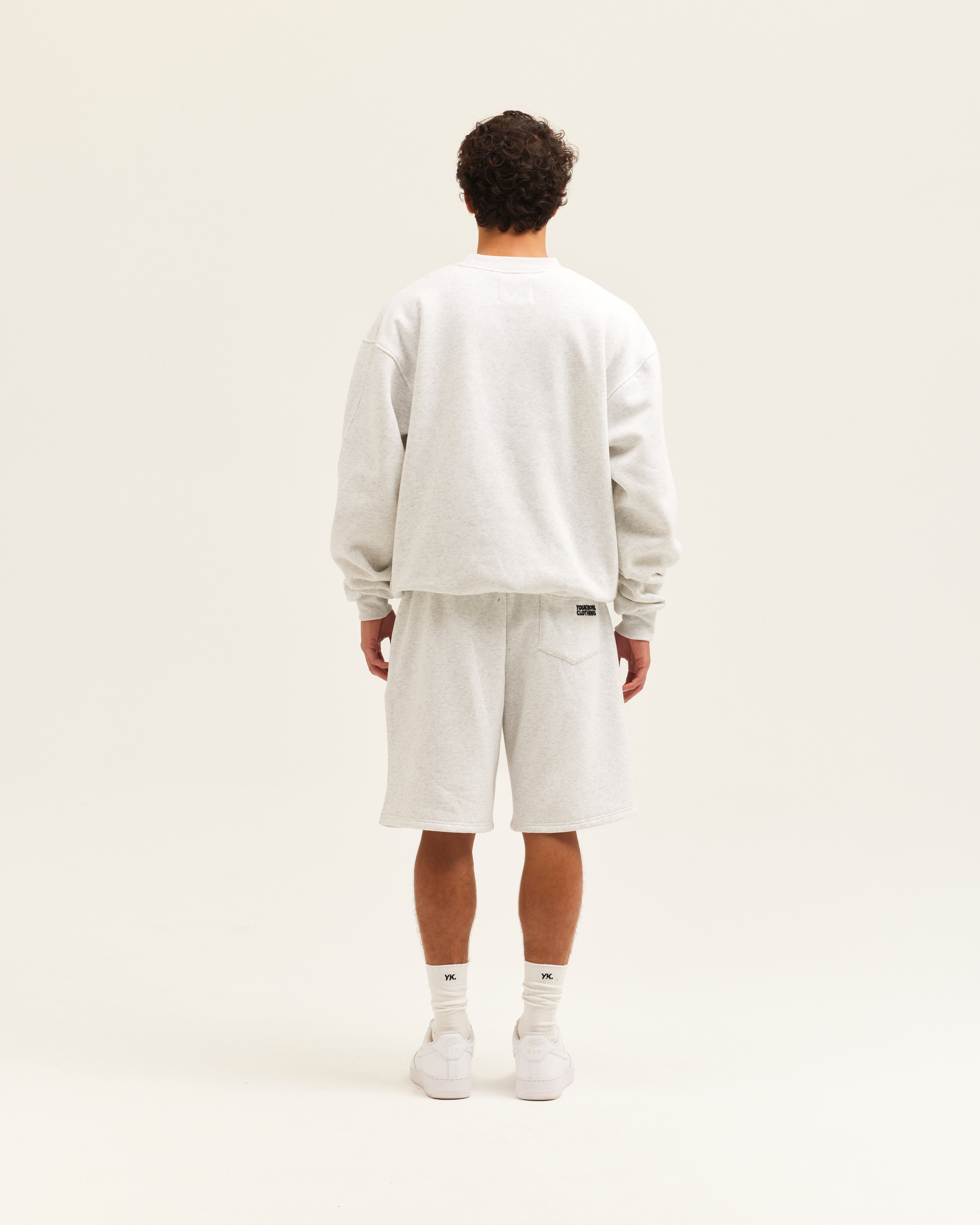 Block Crewneck | White Marle