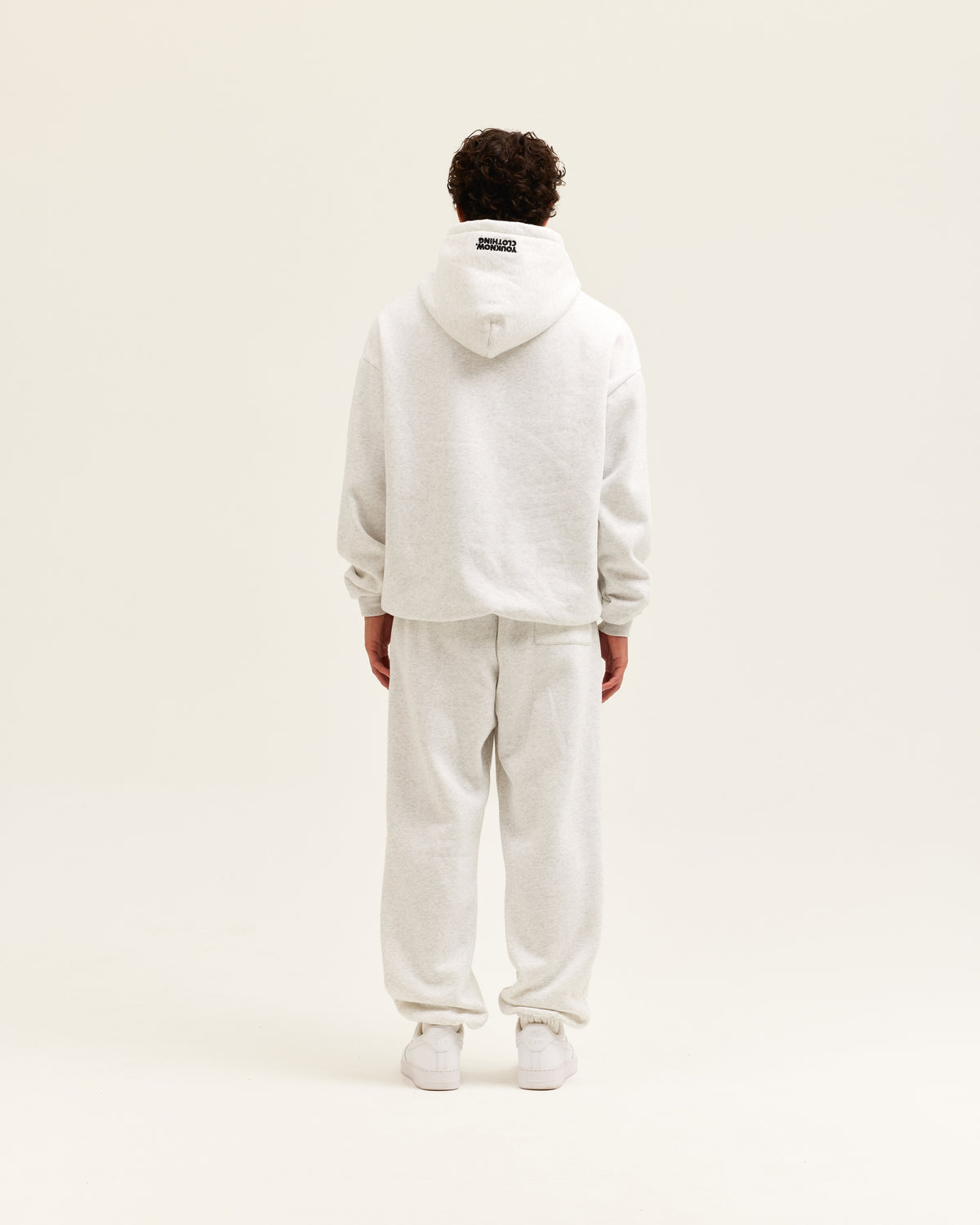 Block Cuffed Sweatpants | White Marle-4
