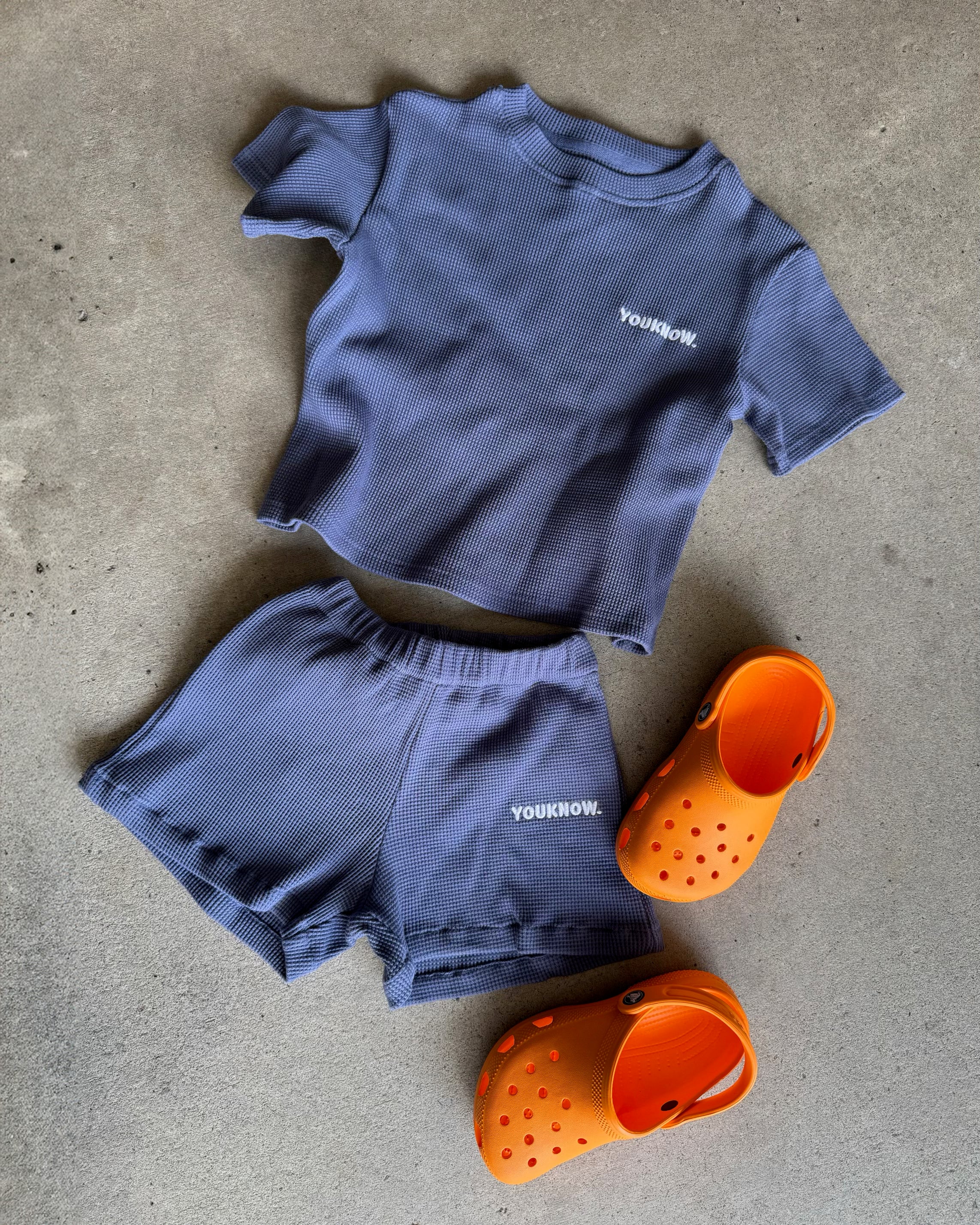 Kids Waffle Set | Denim Blue-5