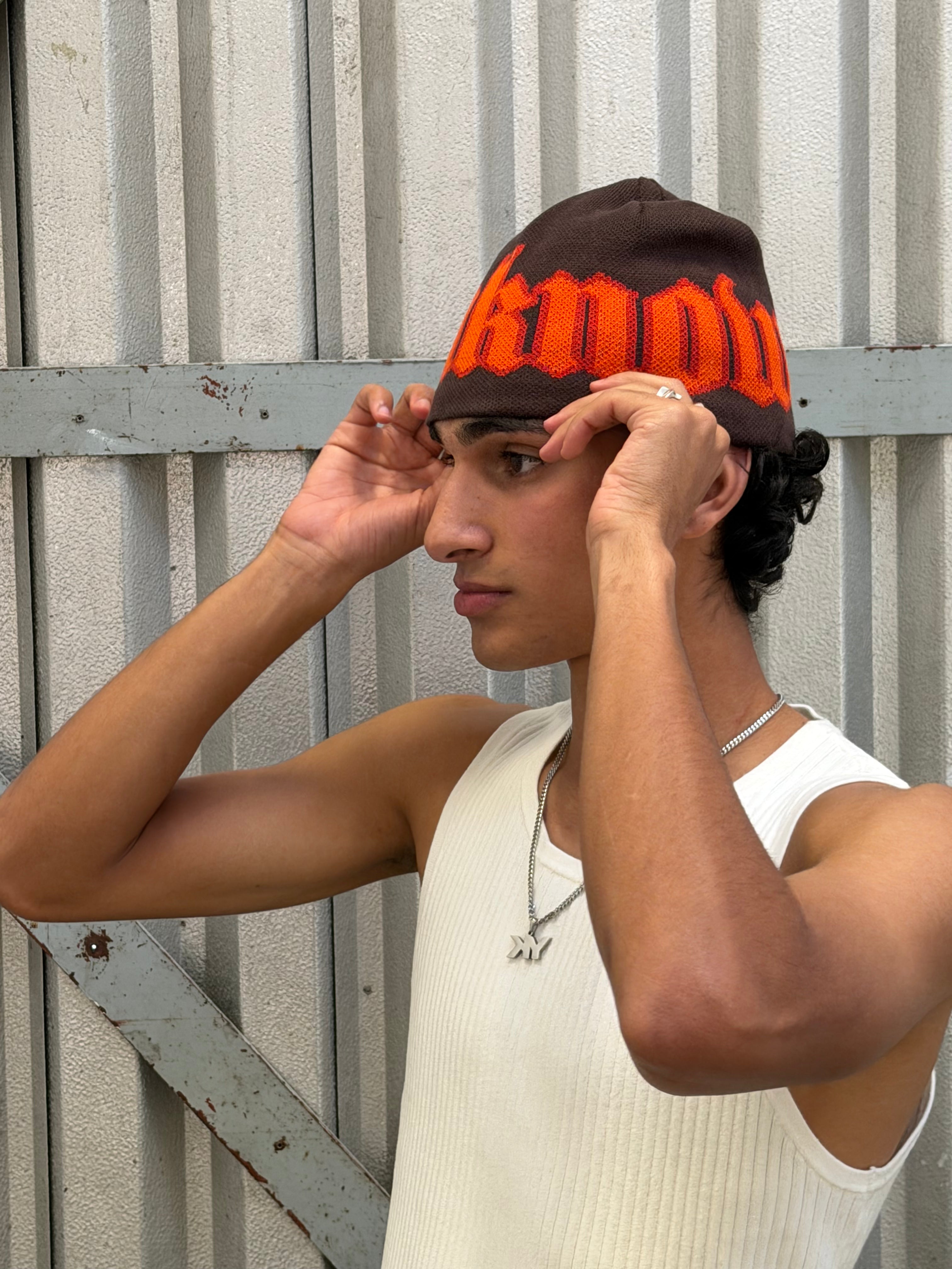 Jacquard Beanie | Brown-4