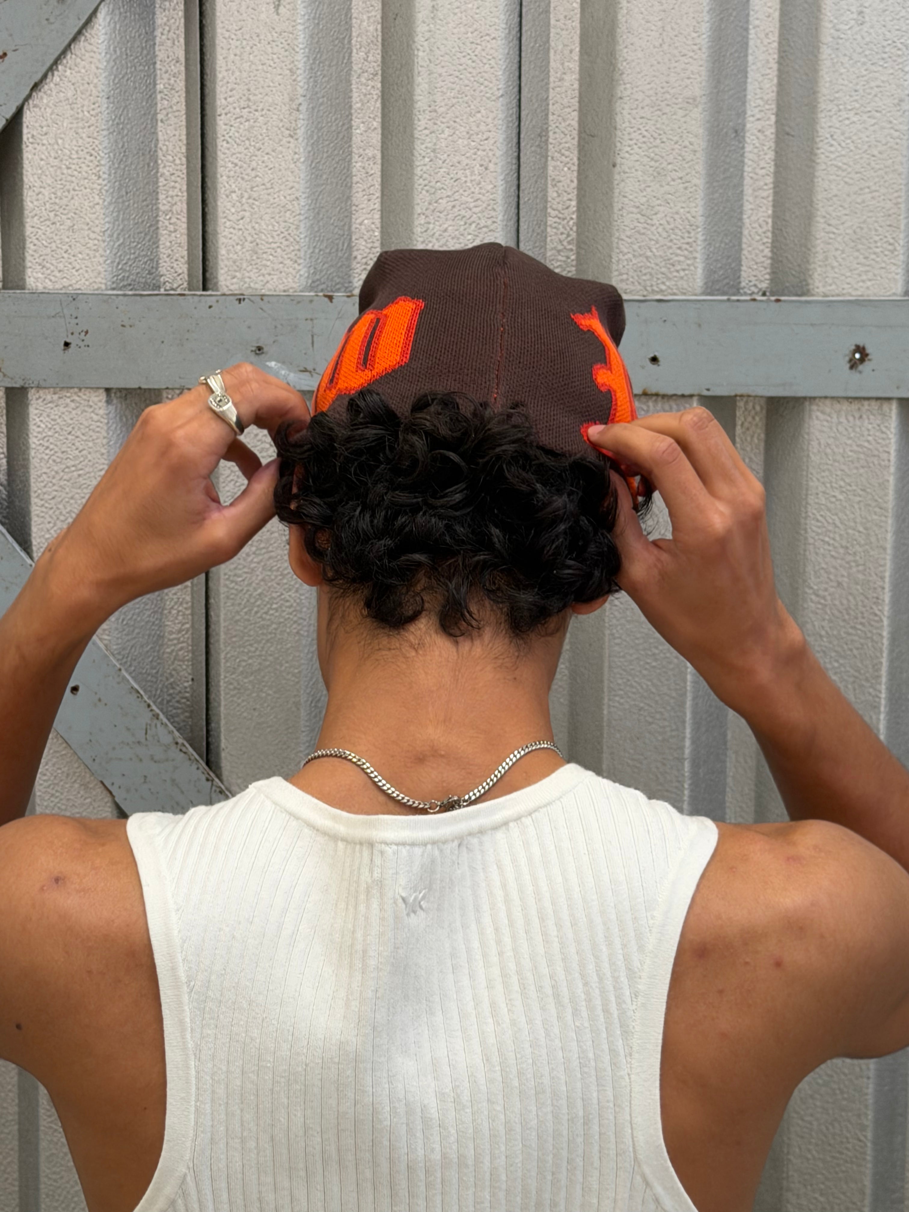 Jacquard Beanie | Brown-5