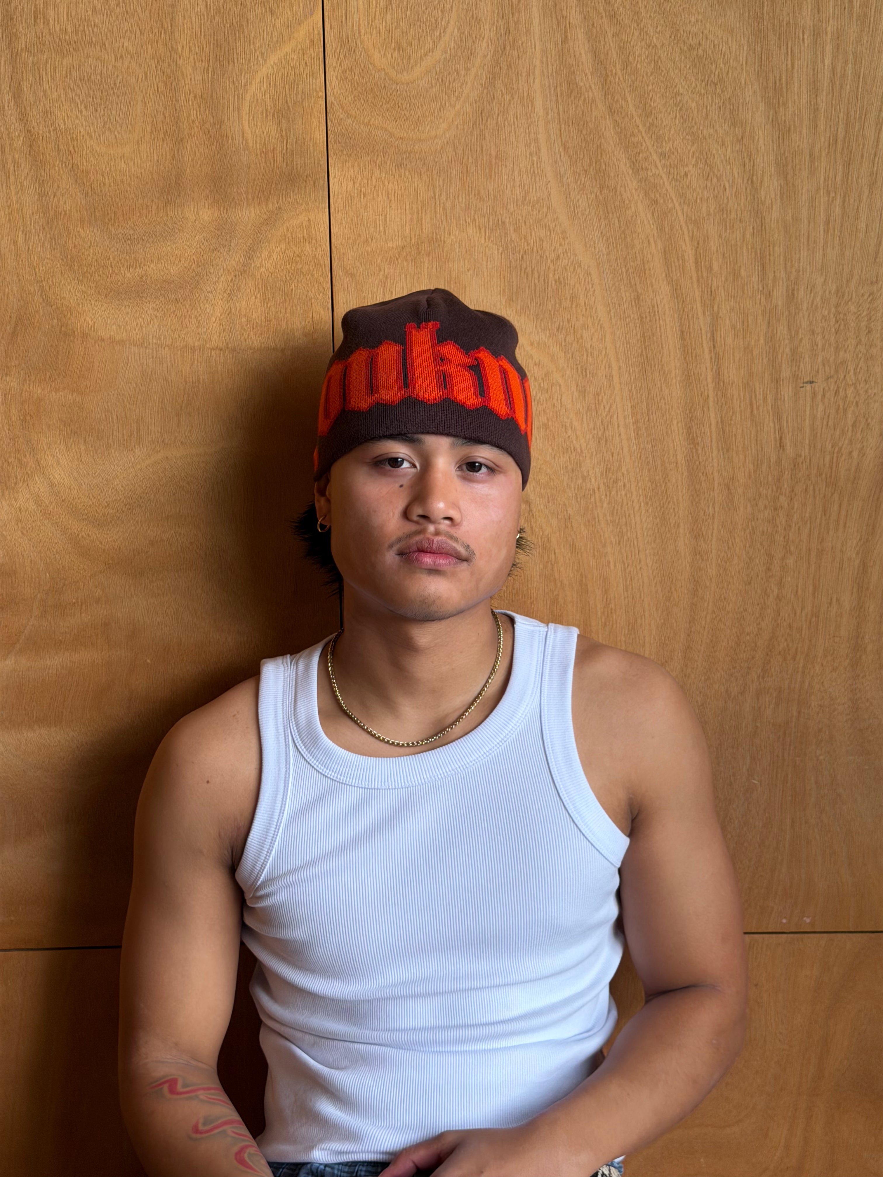 Jacquard Beanie | Brown-3