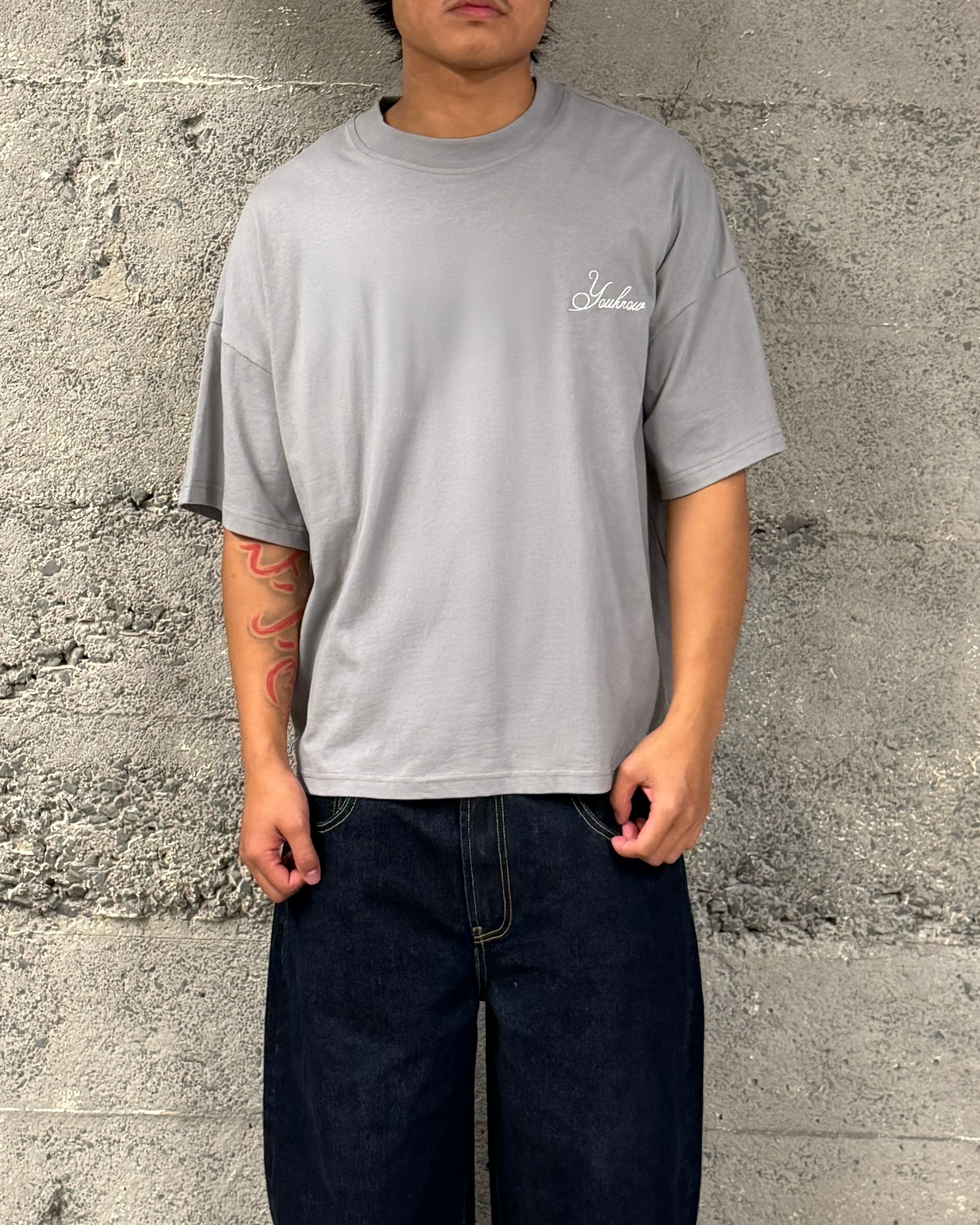 Script Tee | Grey-5