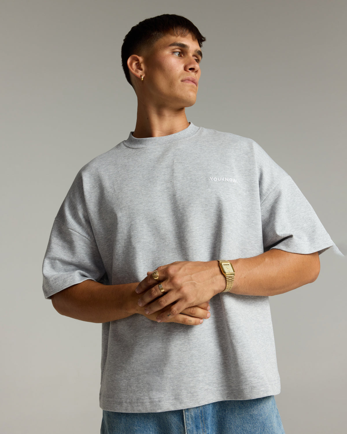 Core Box Heavyweight Tee | Heather Grey-3