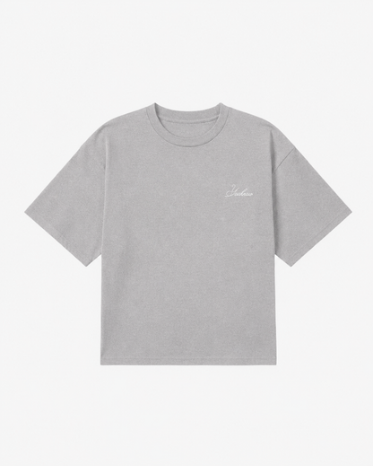 Script Tee | Grey