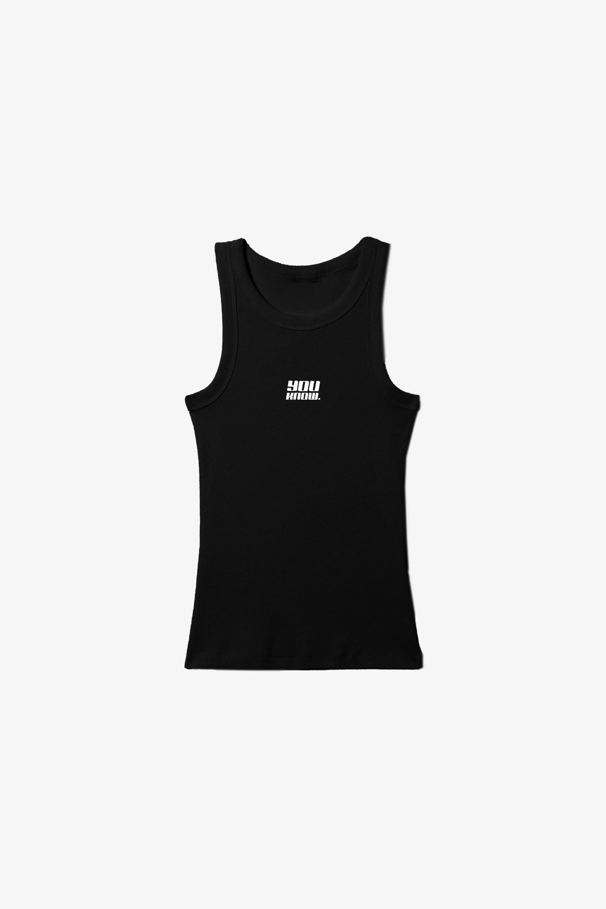 Womens Ribbed Singlet | Black-1
